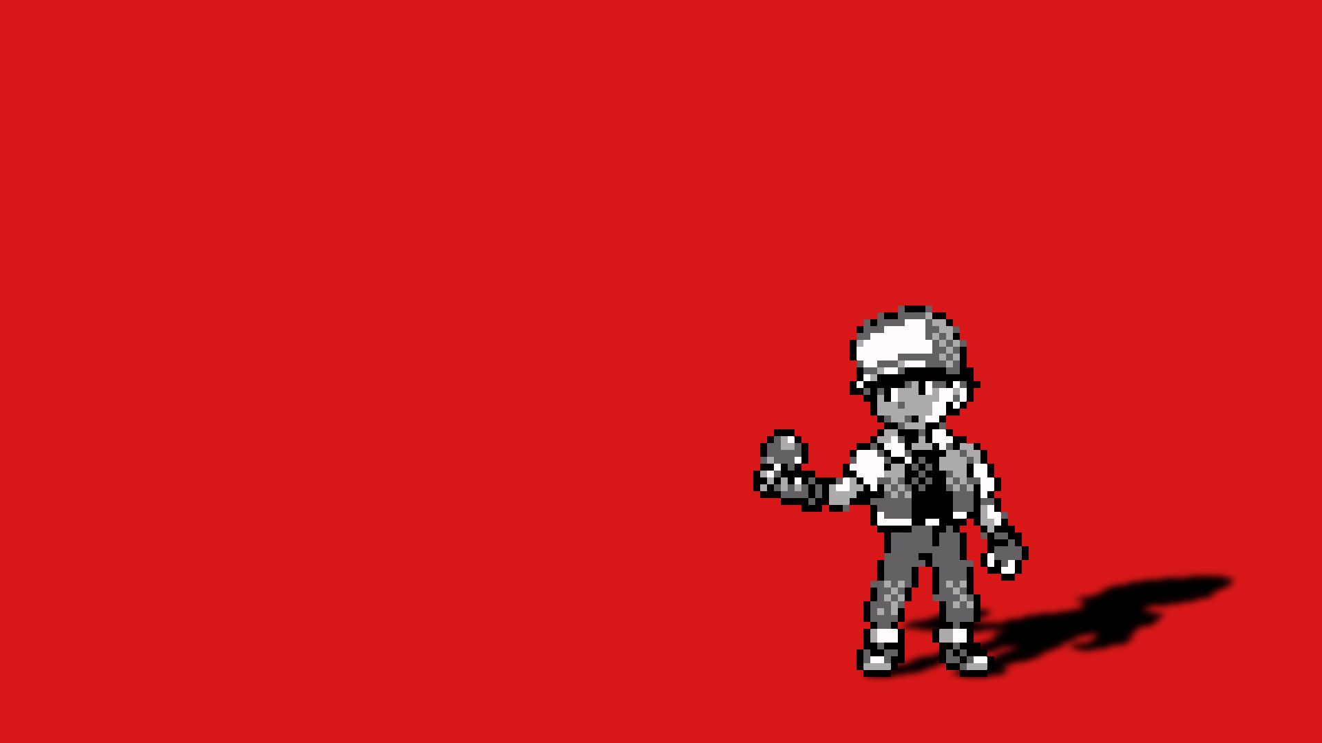 Pokemon Red trainer pixel art, creature tascabili, 1920x1080 Full HD, PC