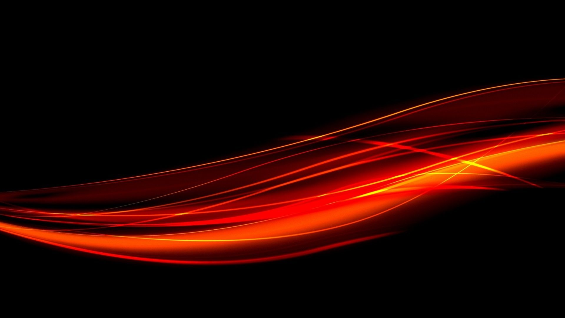 Onde astratte rosse su nero, 1920x1080 Full HD, PC