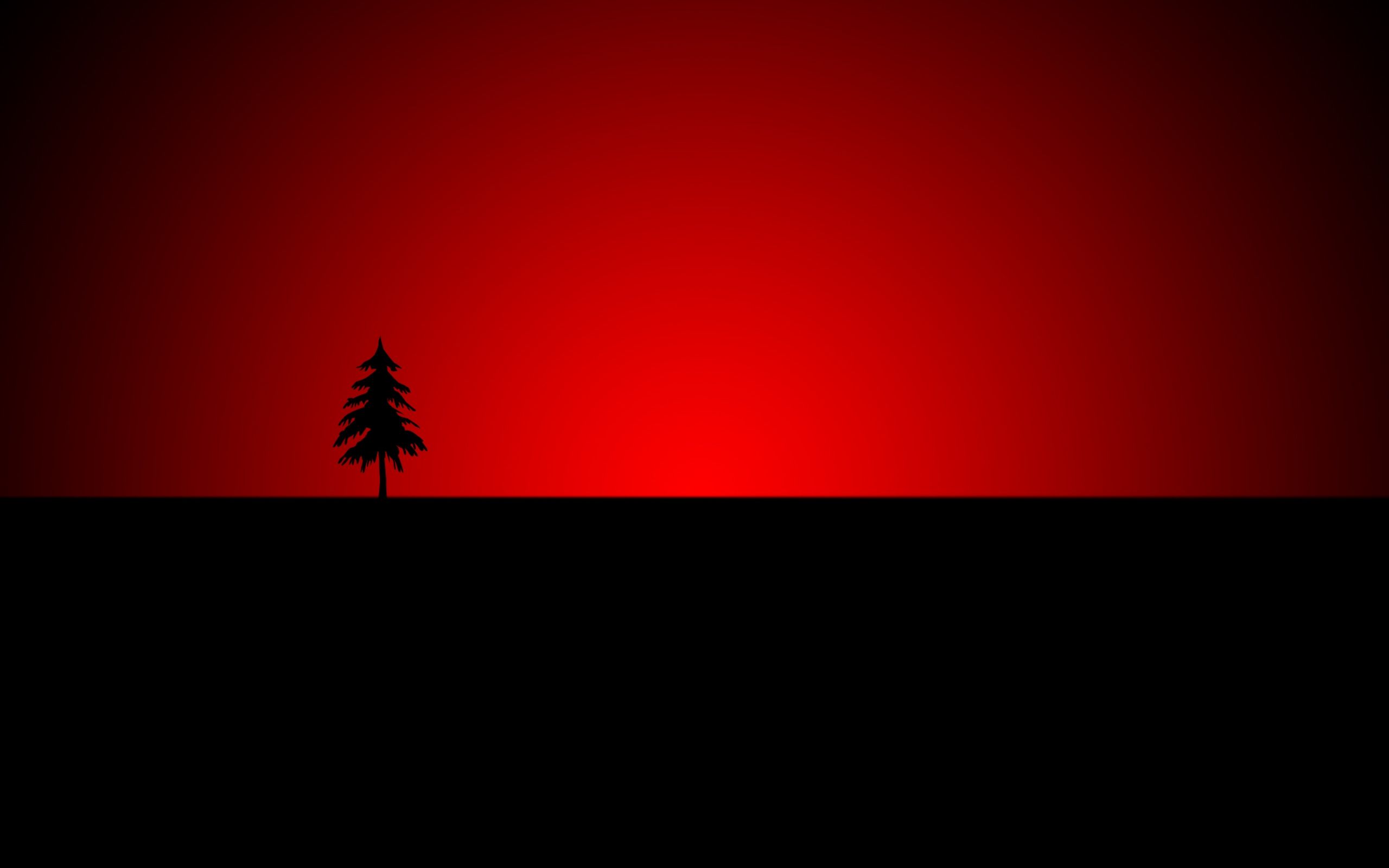 Albero sagoma sfondo rosso, 2560x1600 2K+, Desktop