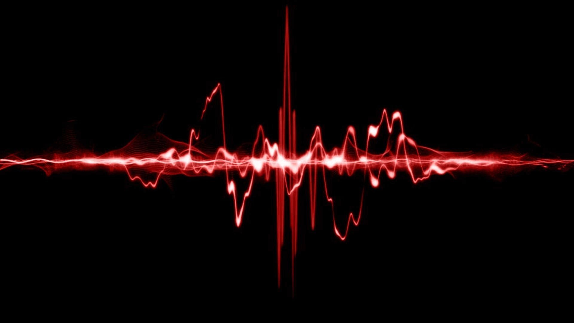 Onda audio rossa astratta, 1920x1080 Full HD 1080p, Laptop