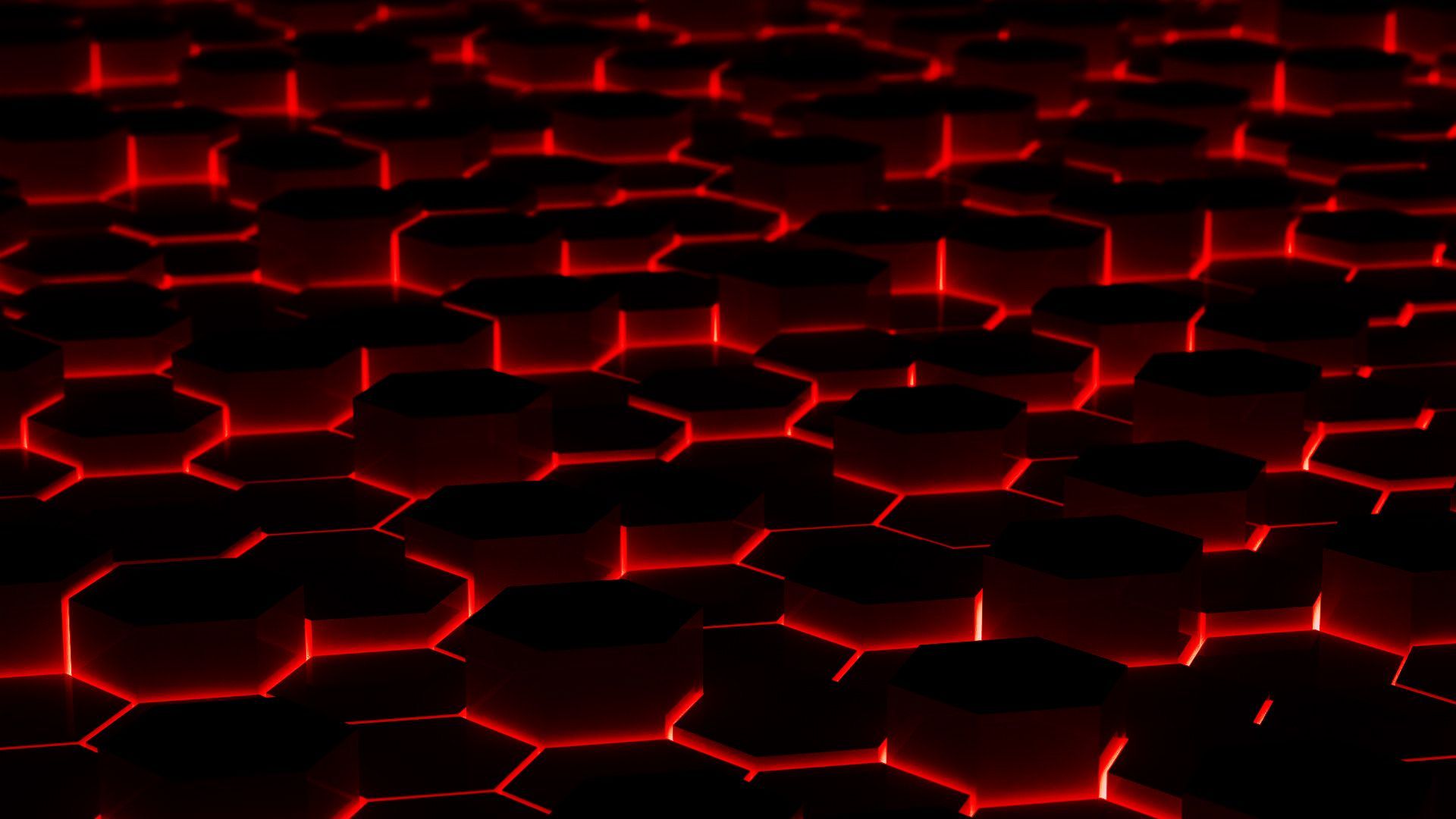 Esagoni neri con luce rossa, 1920x1080 Full HD, Desktop