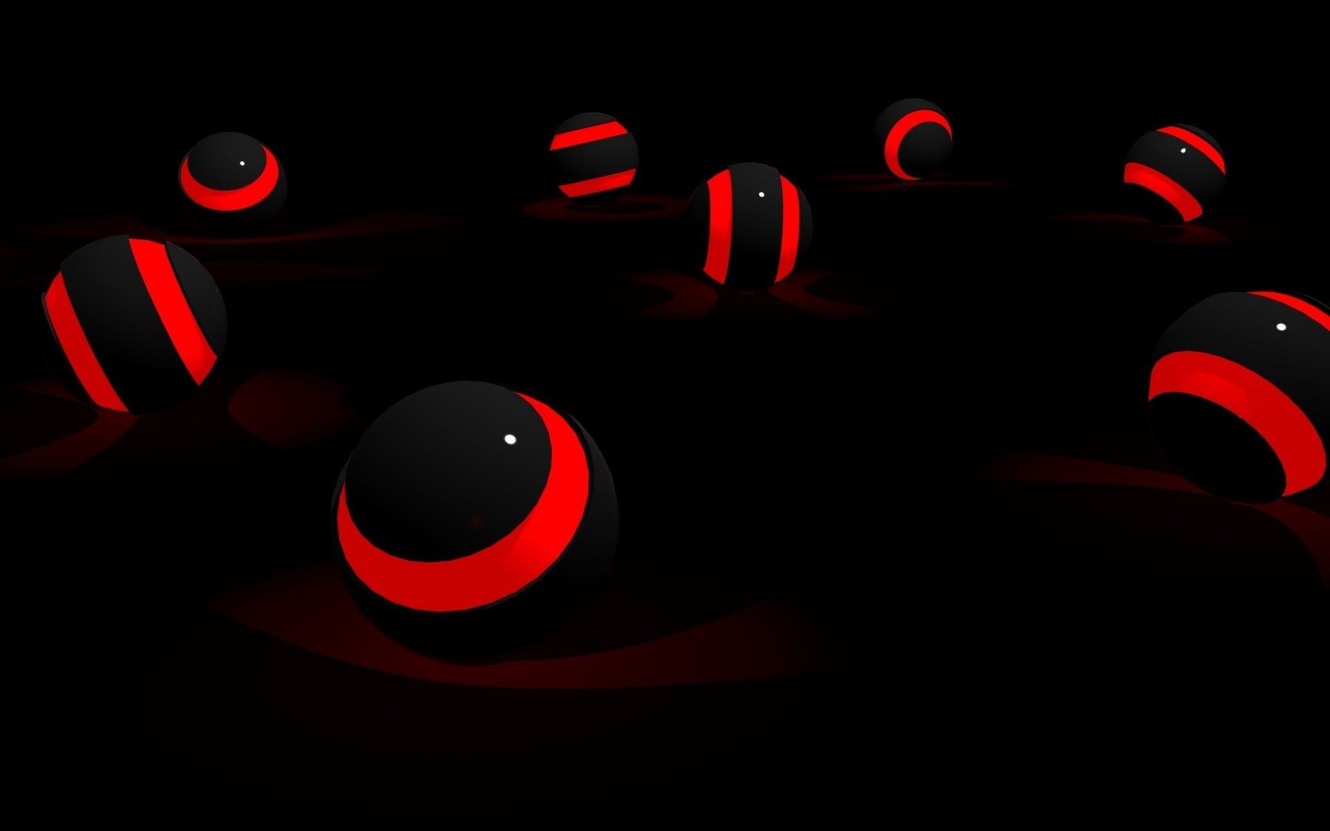 Sfere nere e rosse astratte, 1920x1200 WUXGA, Desktop