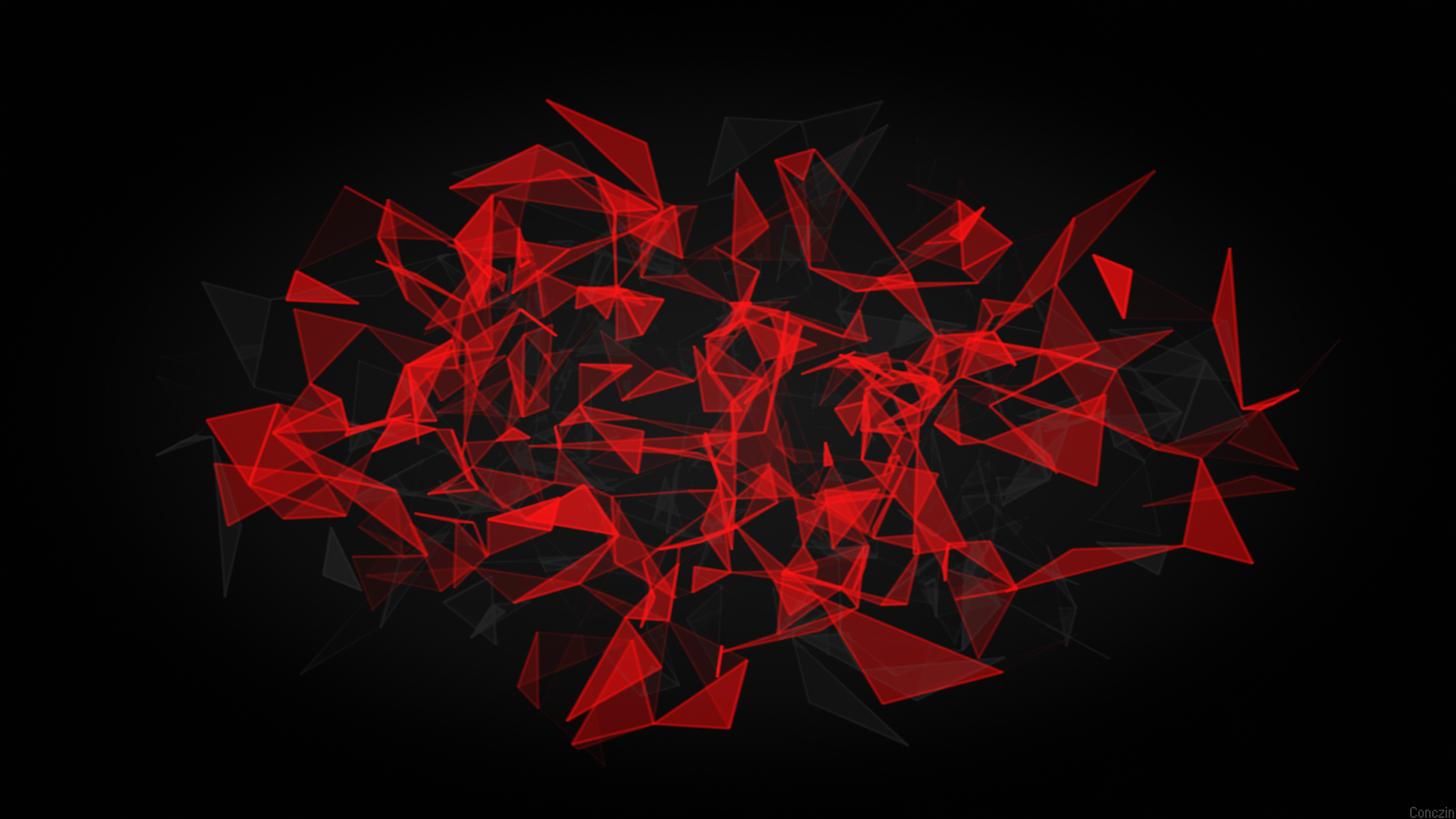 Frammenti geometrici rossi astratti, 7680x4320 4K, Desktop 4K