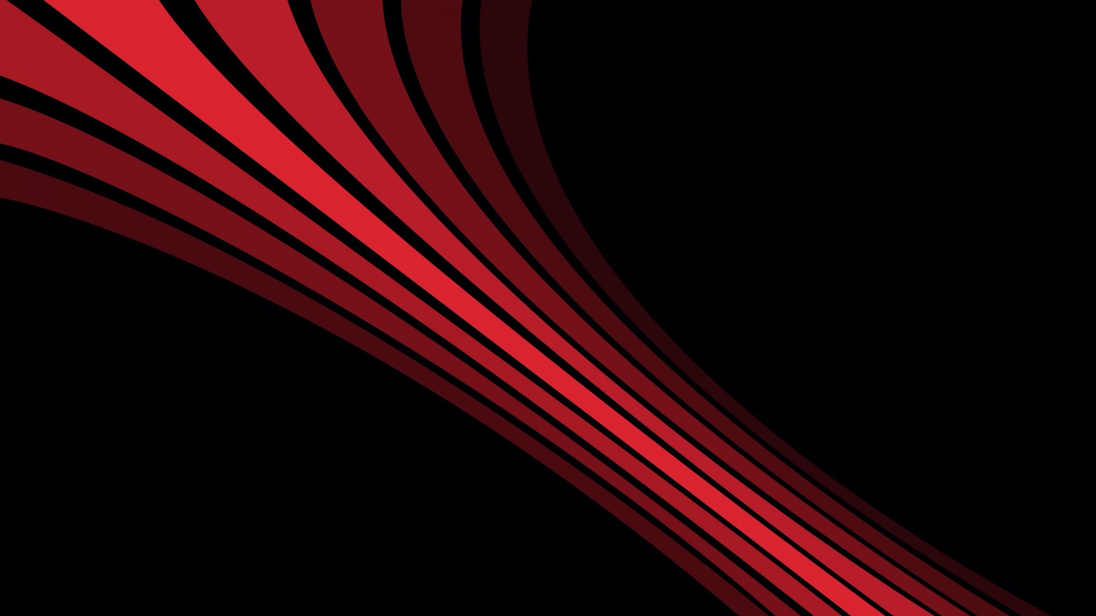 Linee curve rosse astratte, 3840x2160 UHD, PC 4K