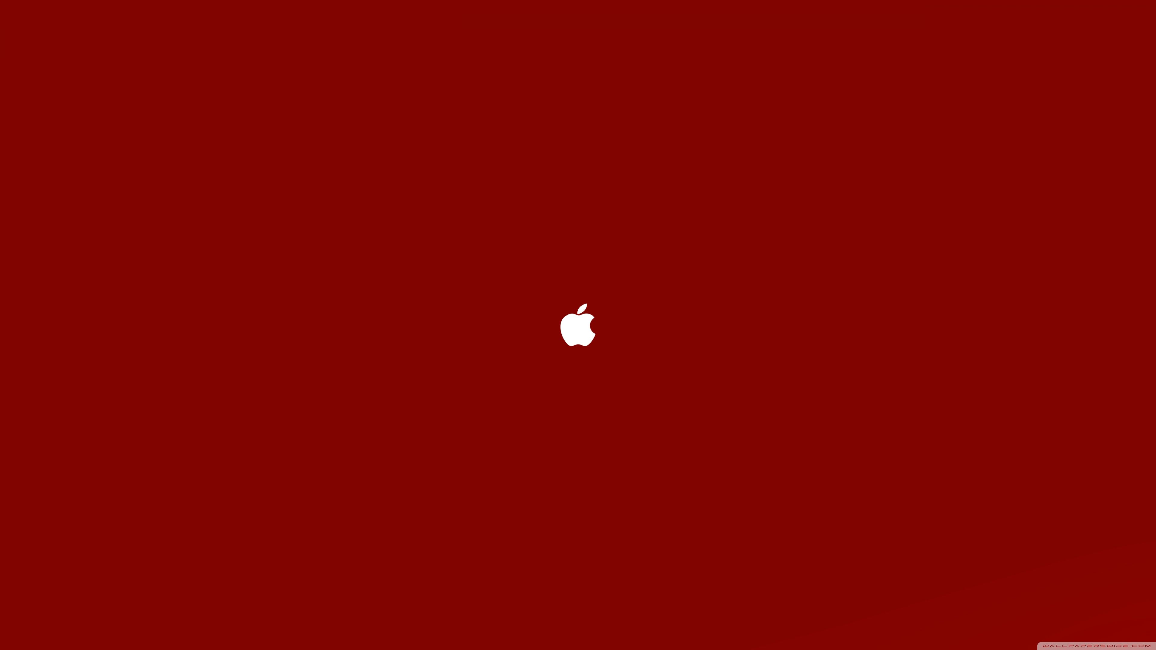Logo Apple sfondo rosso, azienda tech, 3840x2160 4K, Desktop 4K