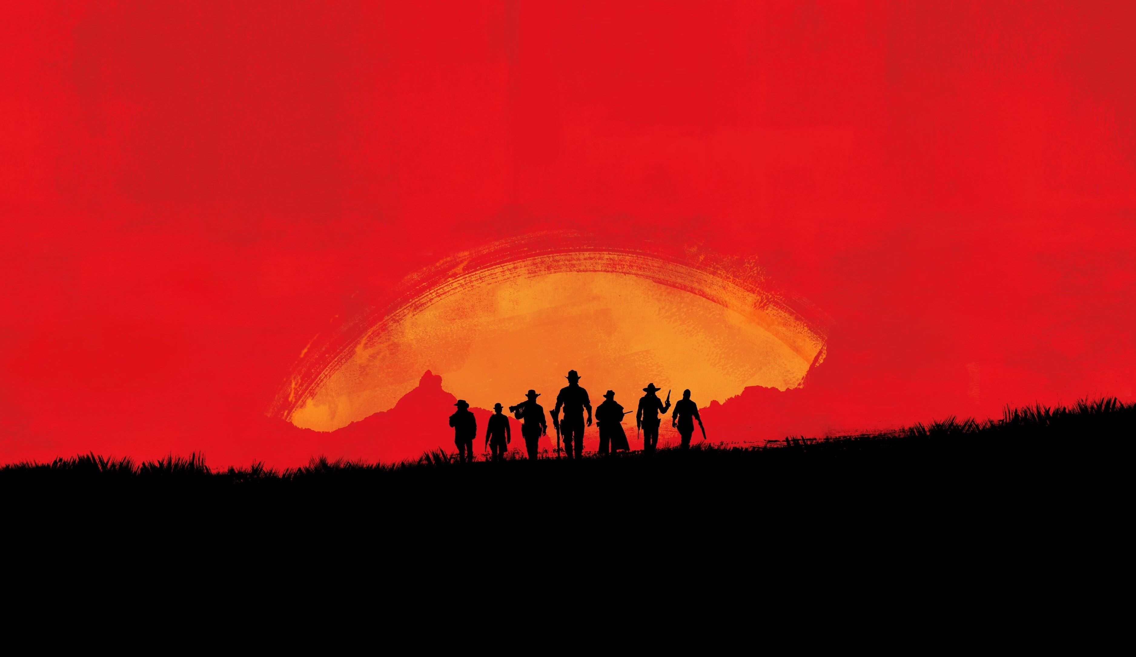 Red Dead Redemption 2 silhouette, 3751x2170 WQXGA, Desktop