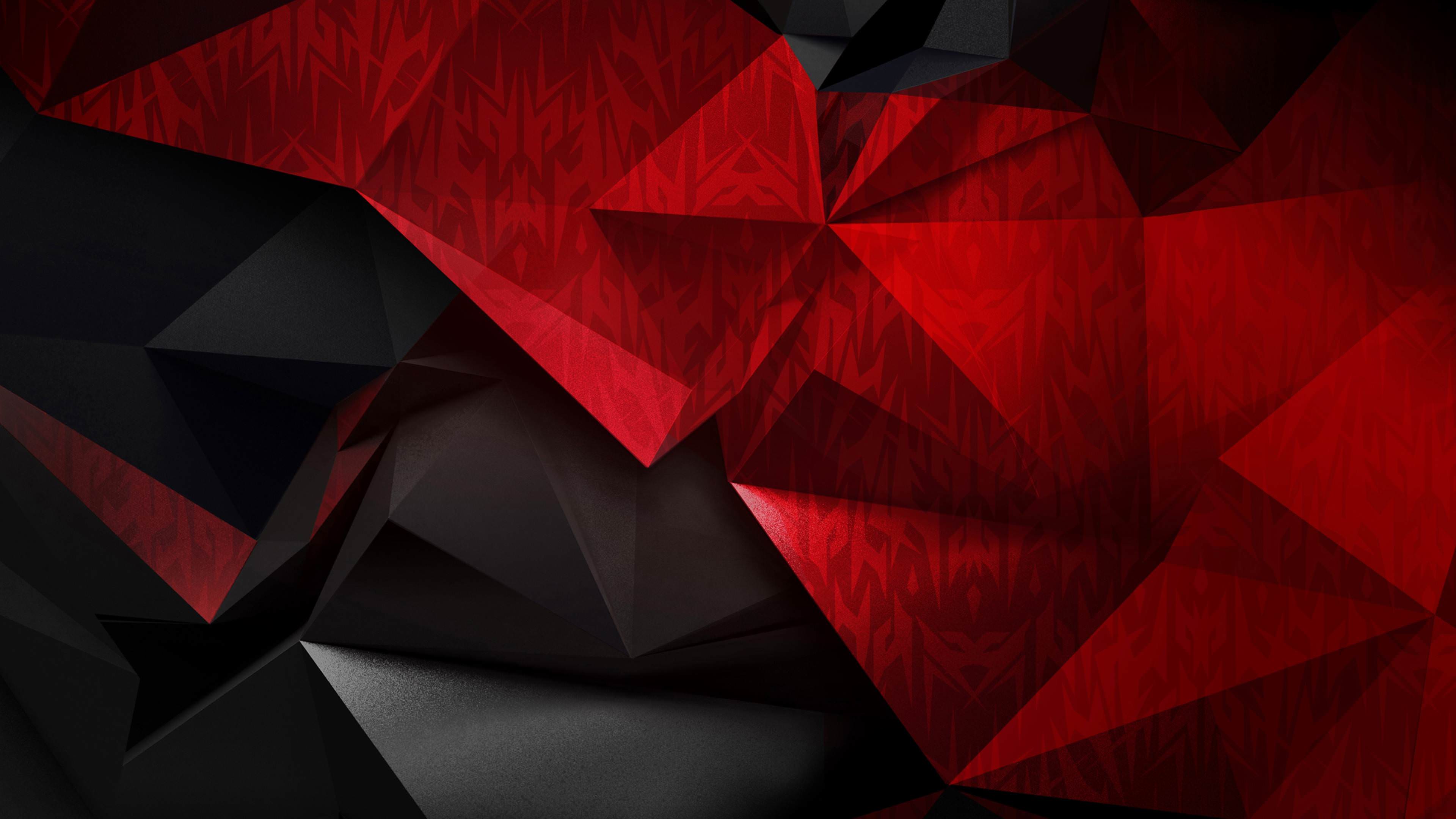 Forme geometriche astratte rosso nero, 3840x2160 4K, Monitor 4K