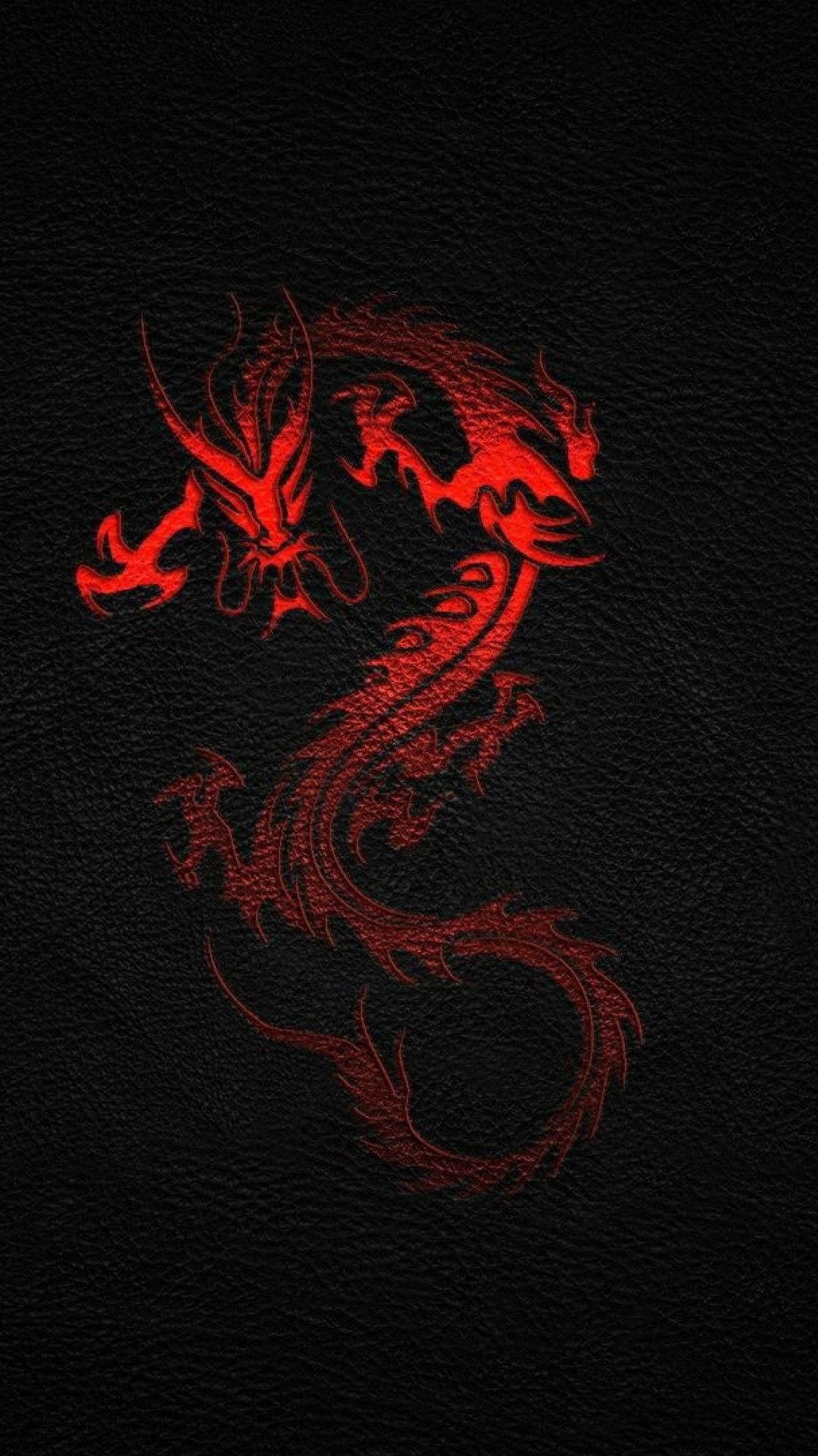 Drago rosso su nero, 1080x1920 Full HD Verticale, iPhone Plus