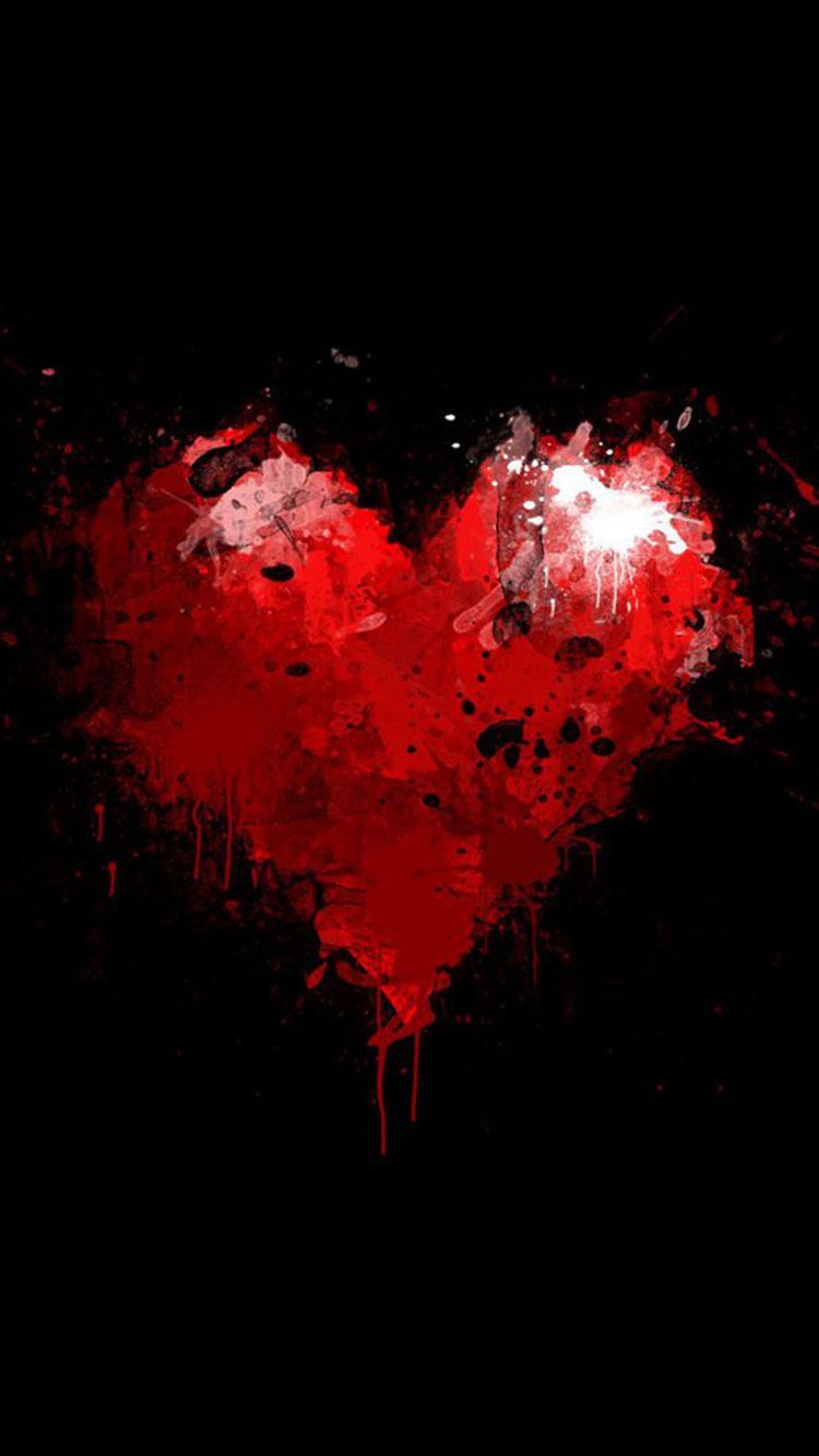 Cuore rosso dipinto sgocciolante, 750x1334 Full HD Verticale, iPhone Pro