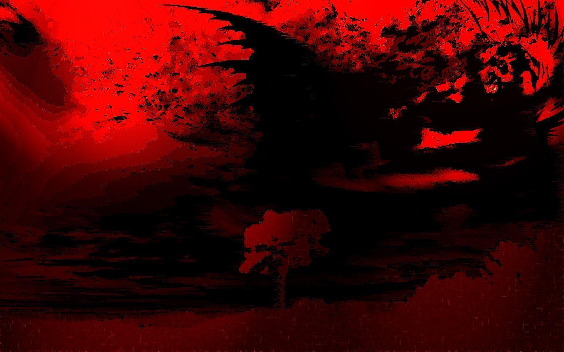 Silhouette rossa e nera astratta, 1920x1080 1080p, Desktop