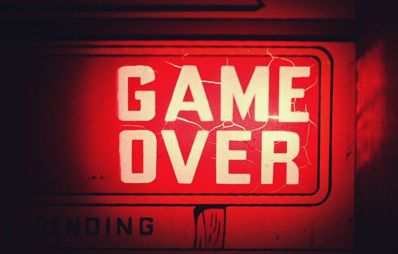 Insegna luminosa Game Over rossa, 1332x850 HD, PC Desktop