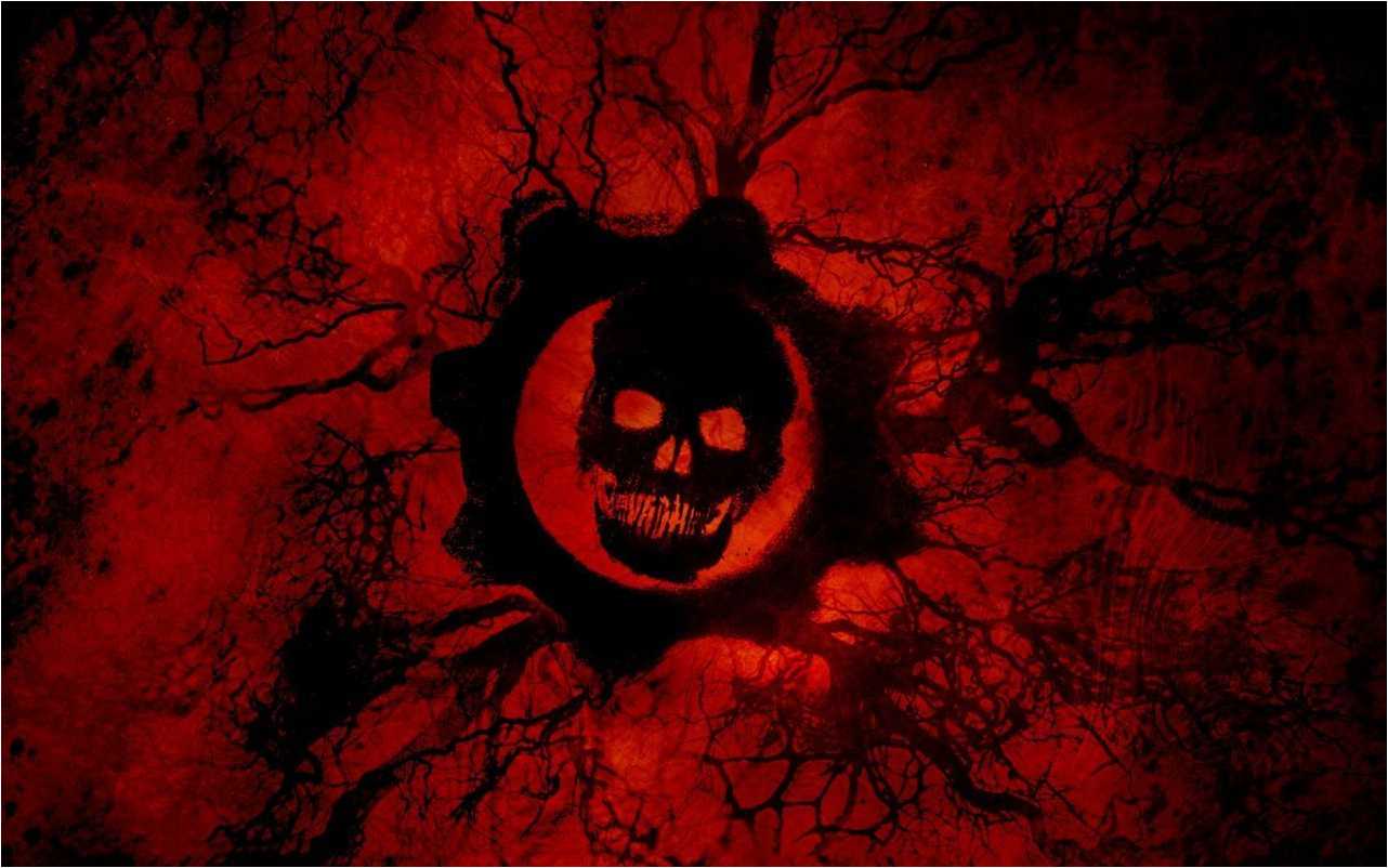 Teschio Gears of War rosso, 1282x802 HD, Desktop
