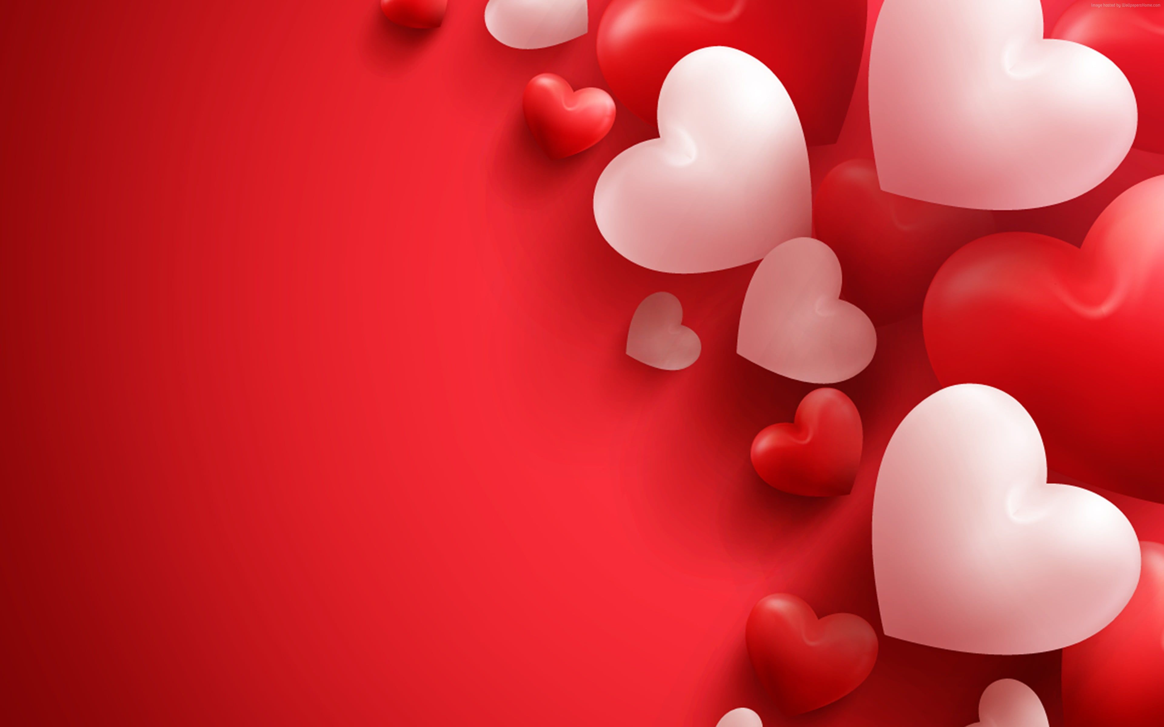 Cuori rossi e bianchi, 3840x2400 4K, Desktop 4K