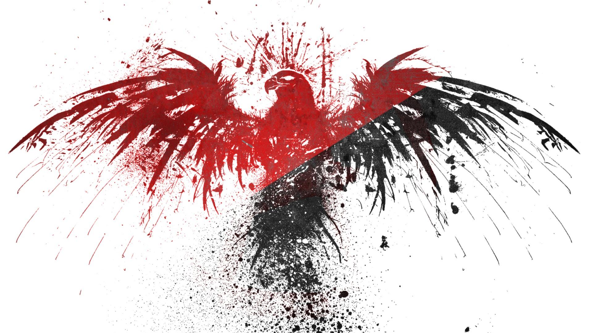 Aquila splatter rosso e nero, 1920x1080 Full HD 1080p, Laptop