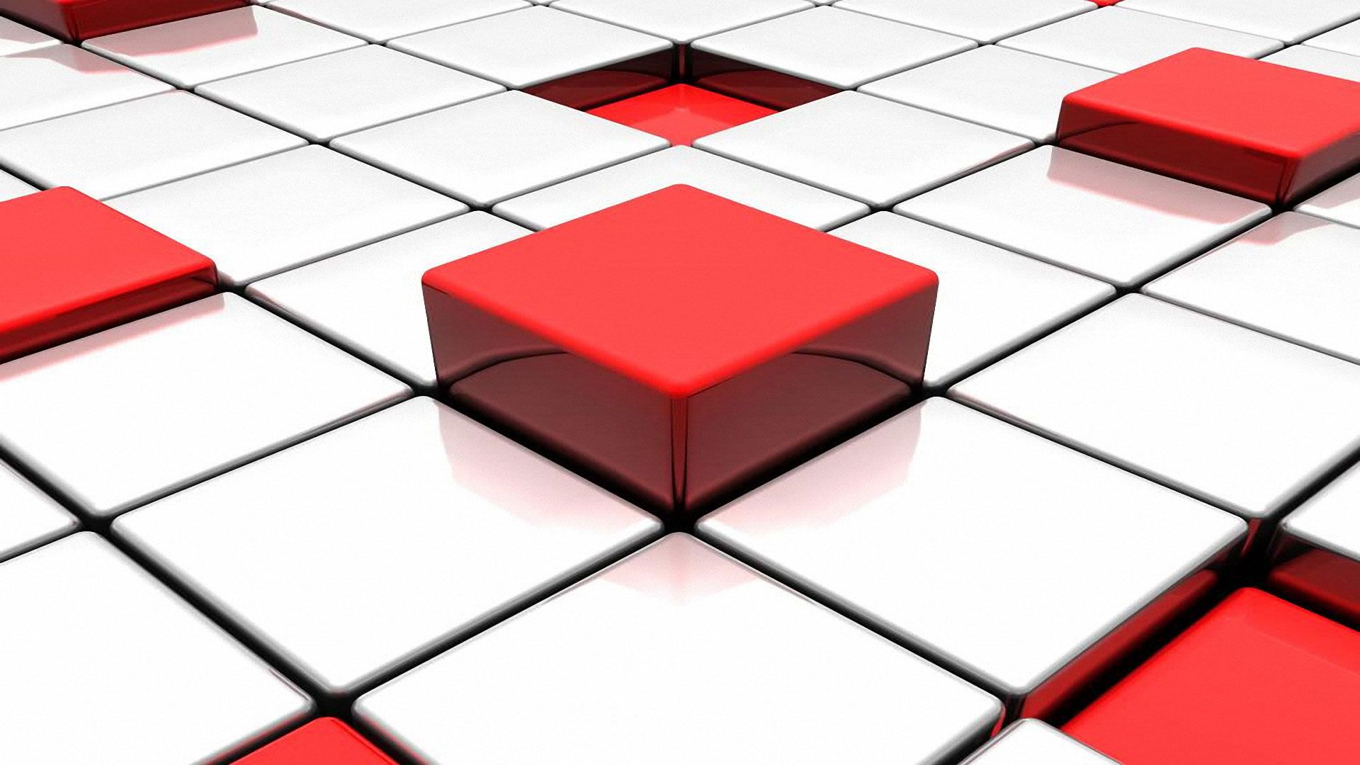 Piastrelle 3D rosse e bianche, 1920x1080 Full HD 1080p, Desktop