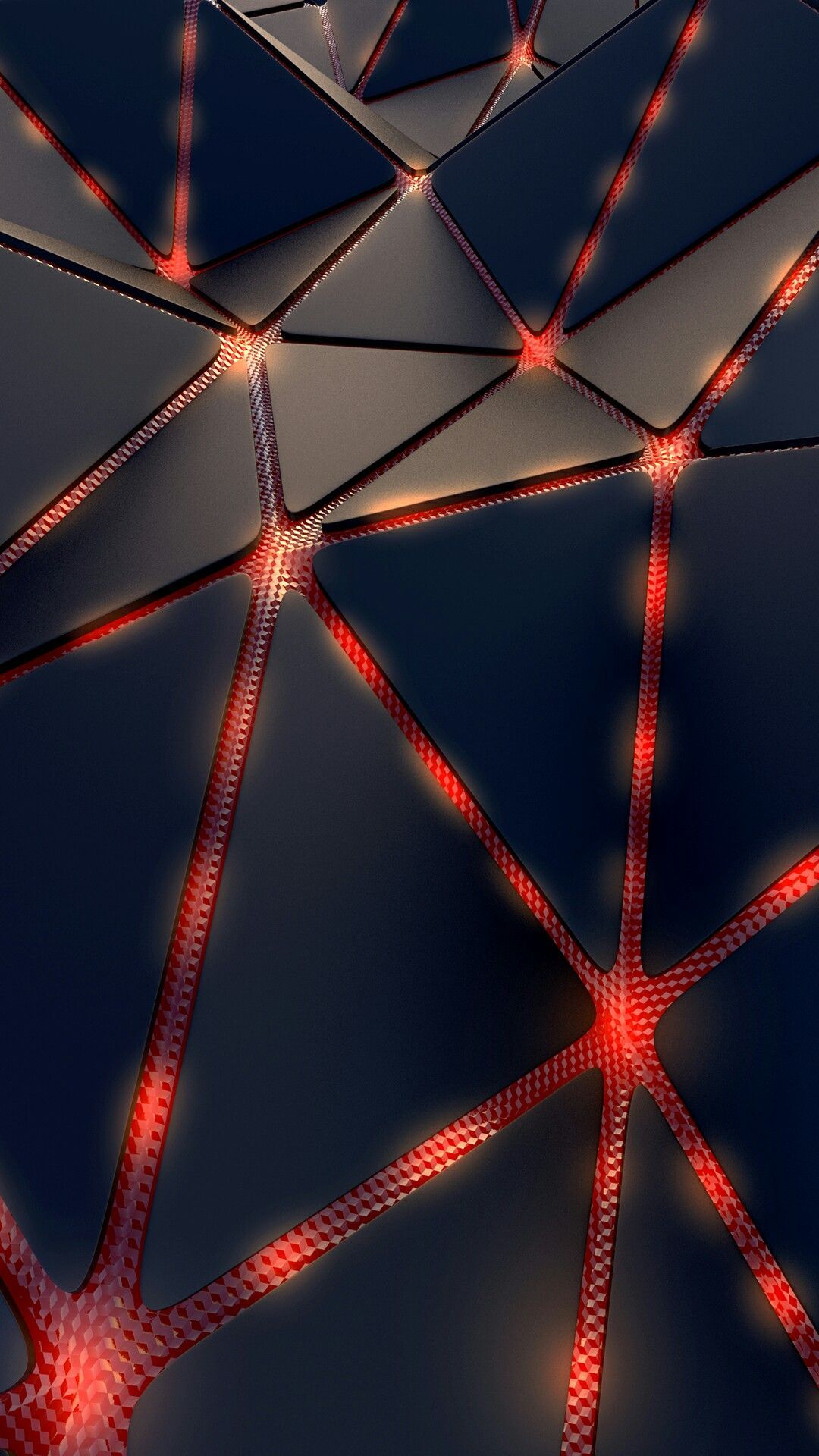 Rete geometrica astratta nera rossa, 1080x1920 Verticale, Telefono