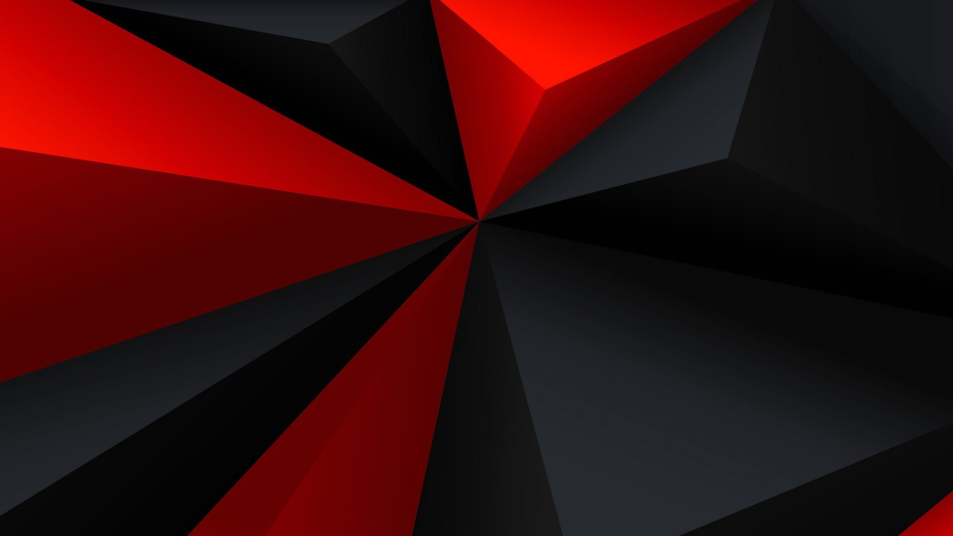 Poligoni 3D rosso e nero, 1920x1080 Full HD, PC Desktop