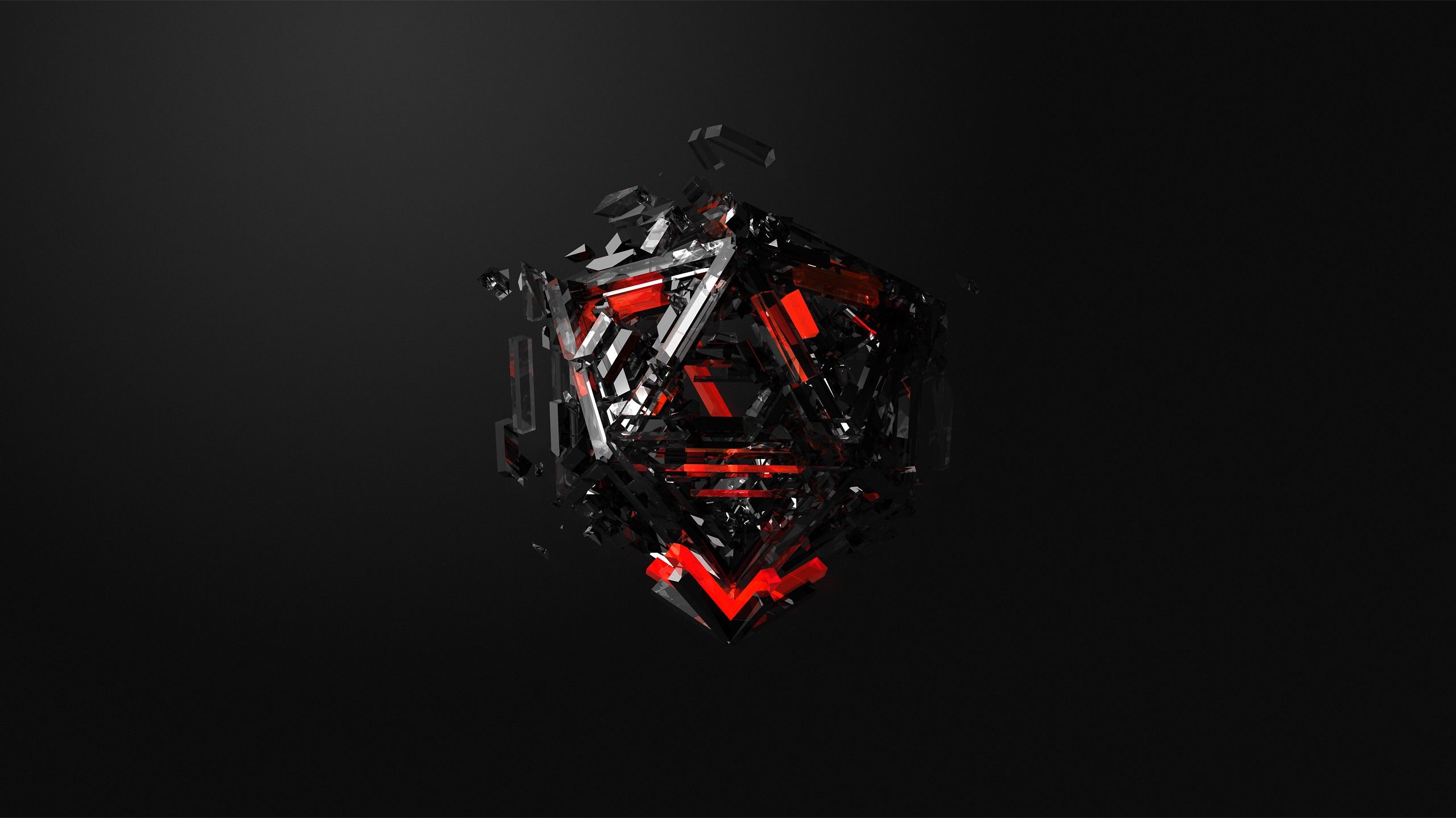 Forma astratta 3D rossa e nera, 2560x1440 1440p, Desktop