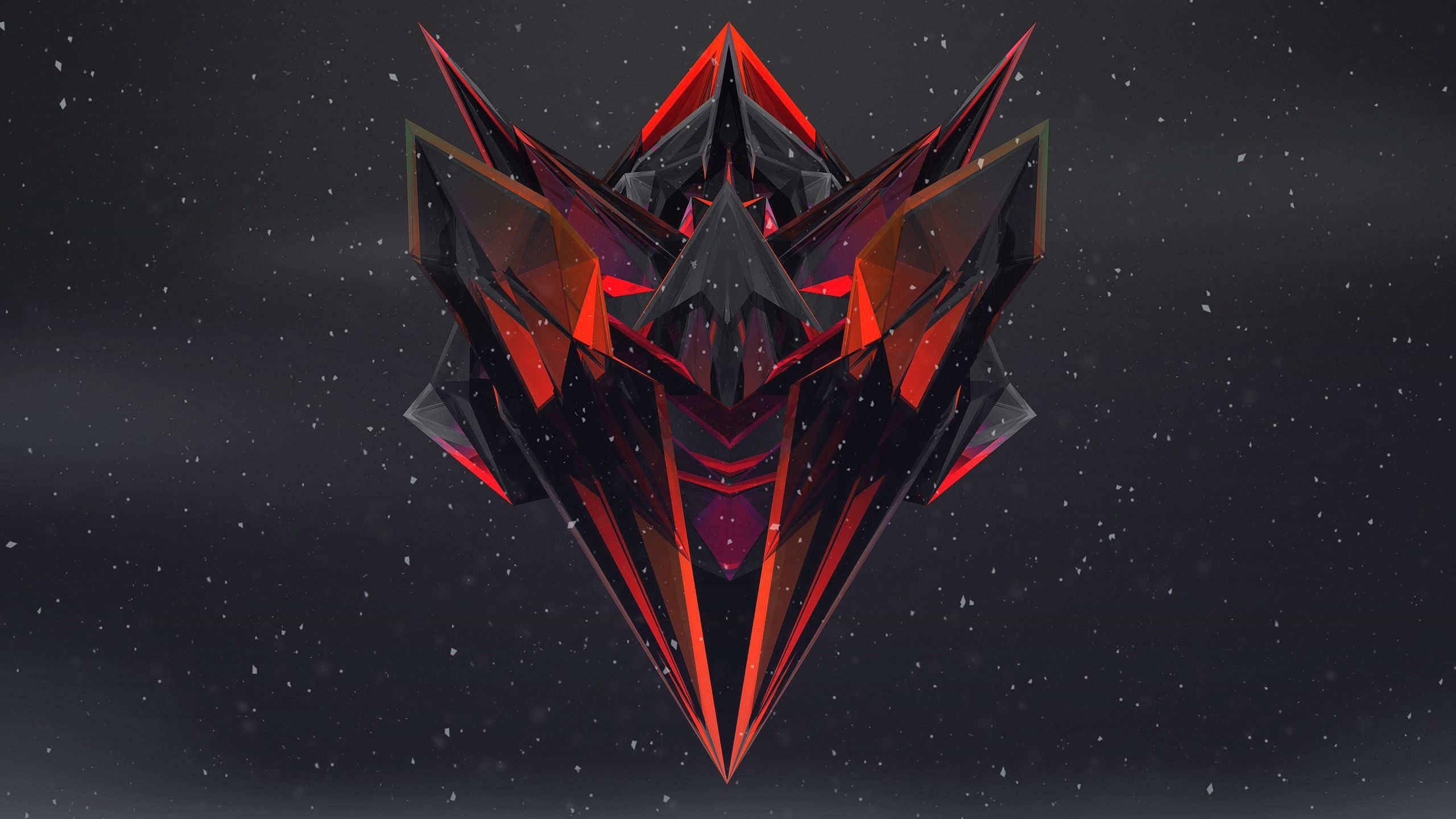 Forma triangolare astratta rossa, 2560x1440 2K, Desktop