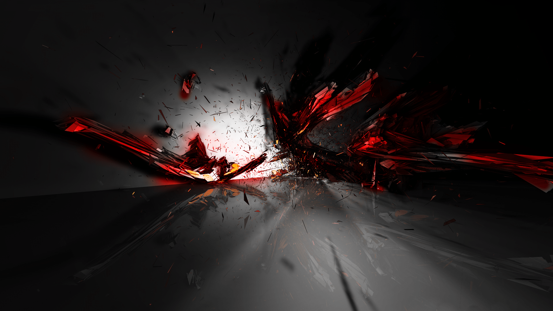 Rami astratti neri su rosso, 1920x1080 Full HD, PC Desktop