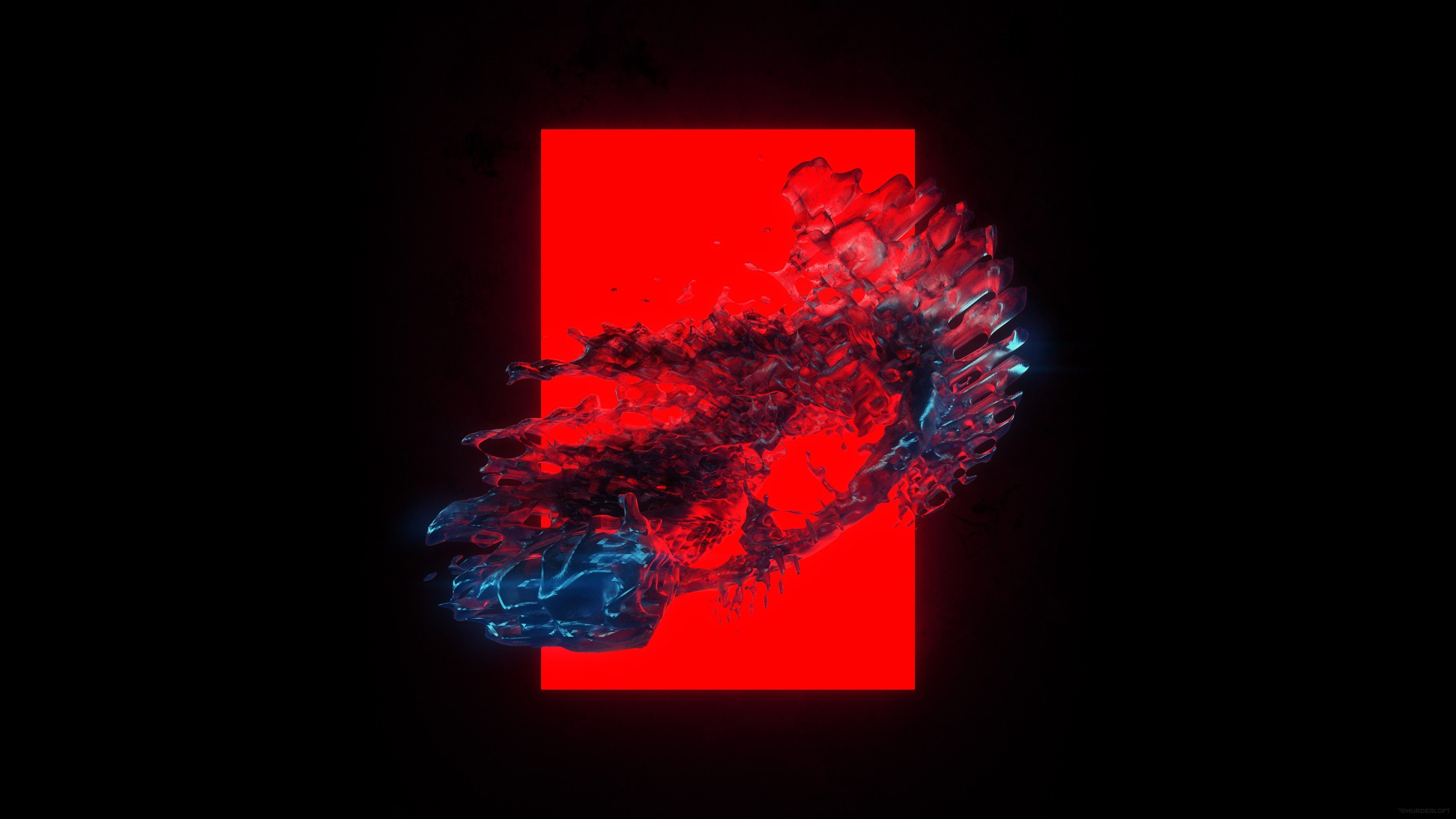 Forma astratta blu e rosso, 3840x2160 4K Ultra HD, Monitor 4K