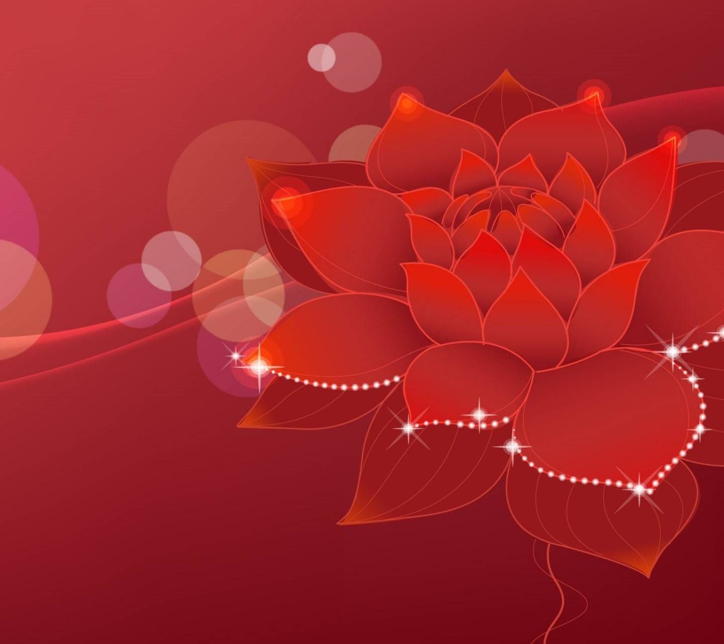 Fiore di loto rosso astratto, 1440x1280 HD, Desktop