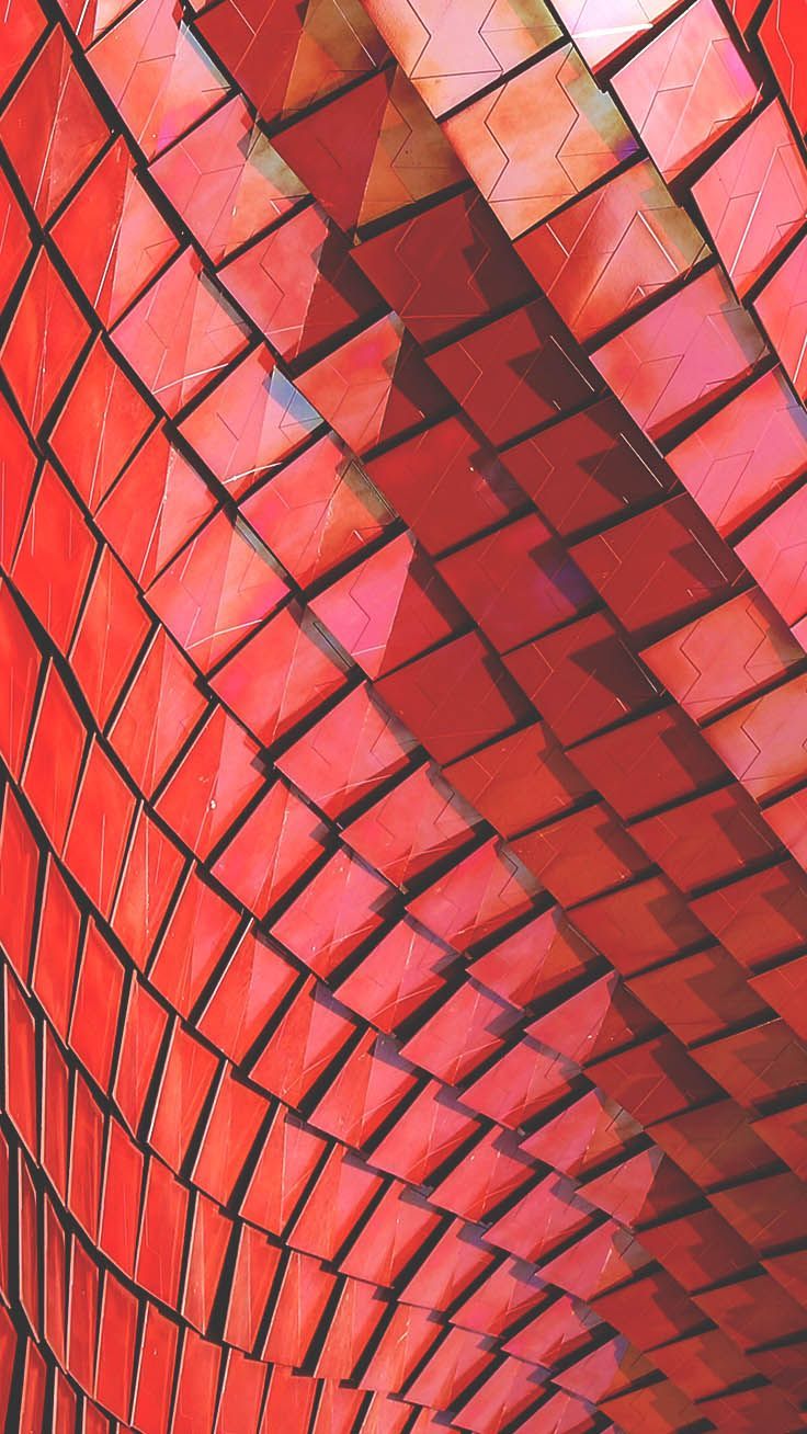 Piastrelle rosse geometriche curve, 736x1308 Verticale, Telefono