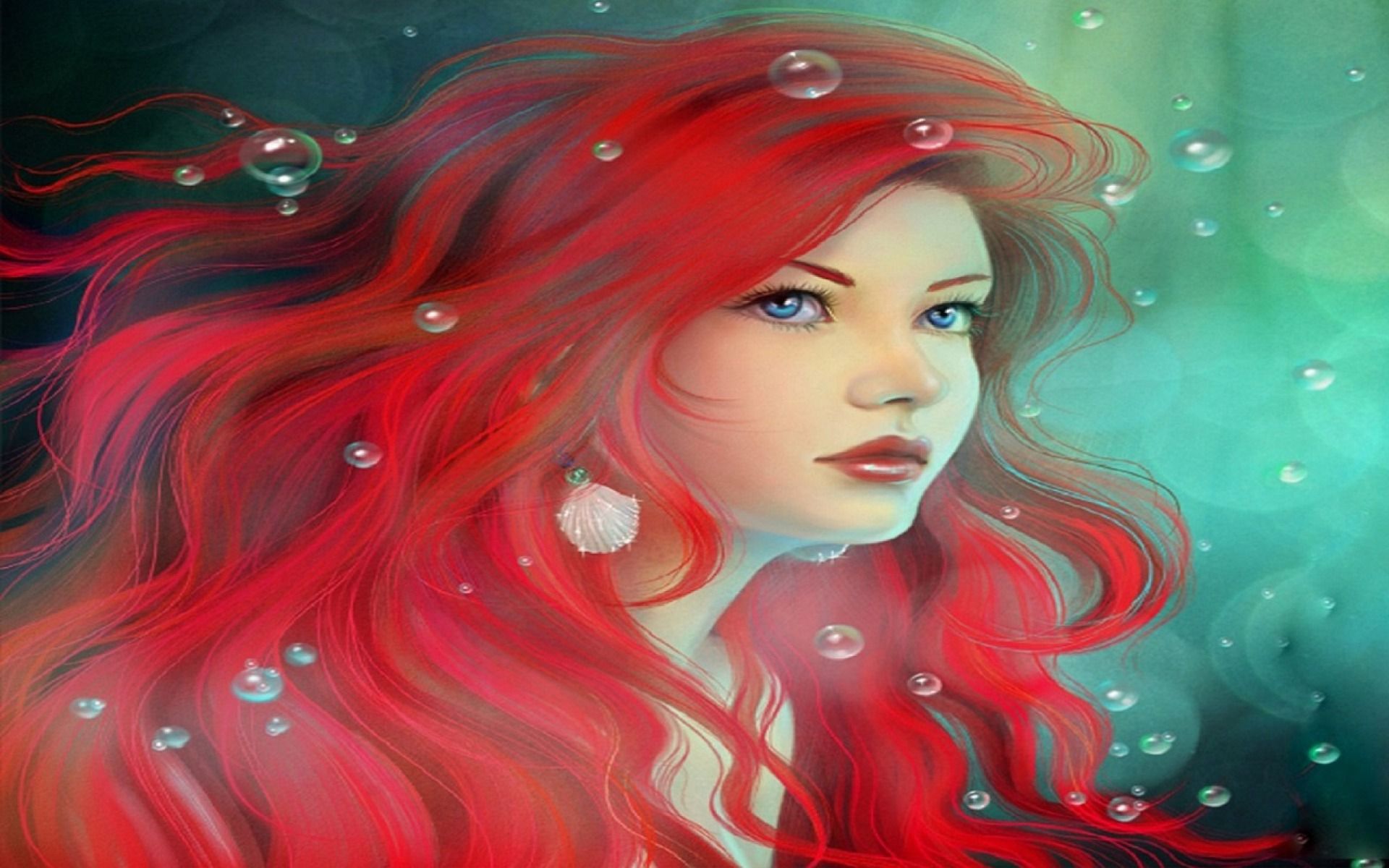 Sirena rossa capelli lunghi, 1920x1200 Full HD+ WUXGA, Desktop