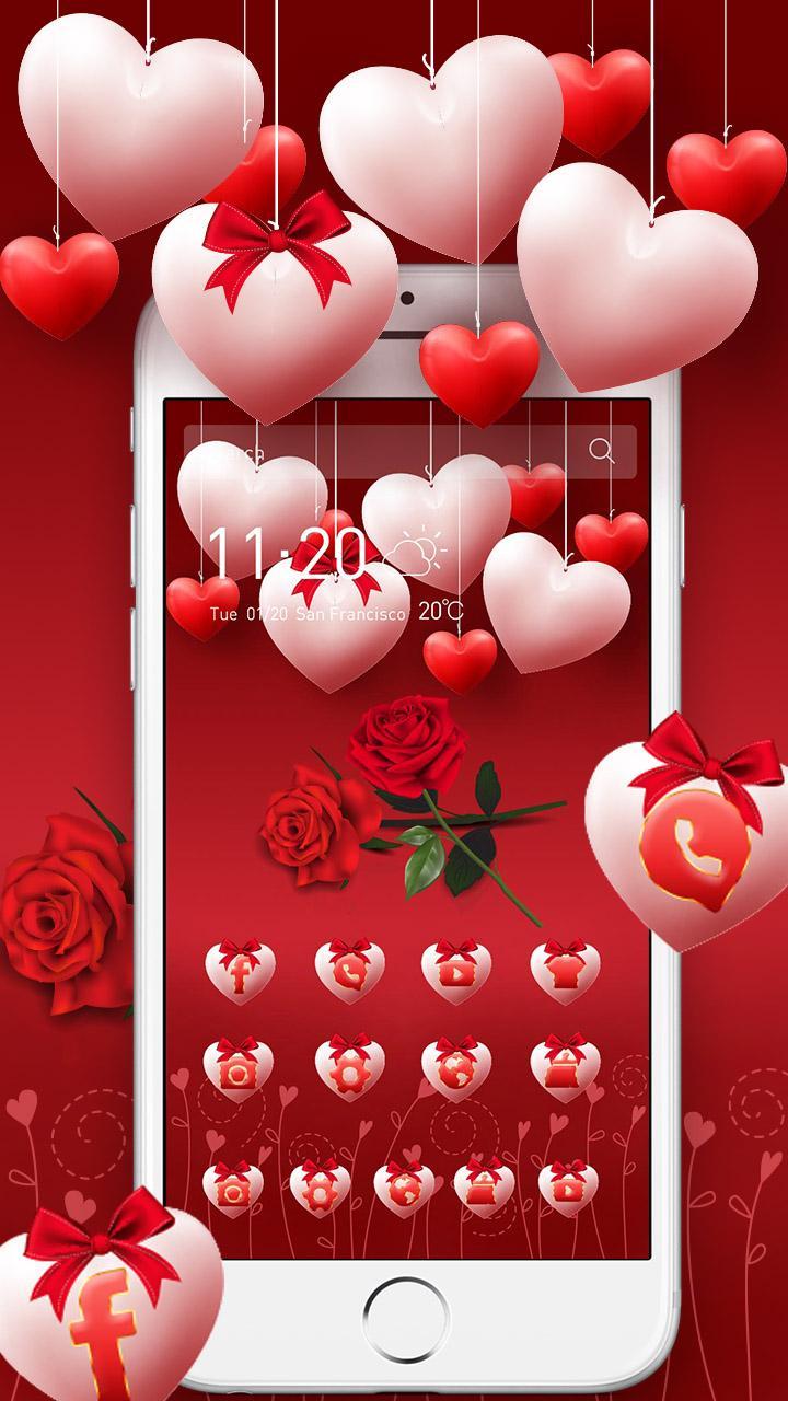 Cuori rossi e rose, 720x1280 Verticale, Mobile