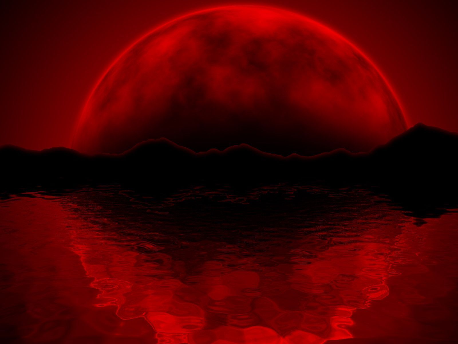 Luna rossa scura nello spazio, 3840x2160 4K Ultra HD, Monitor 4K