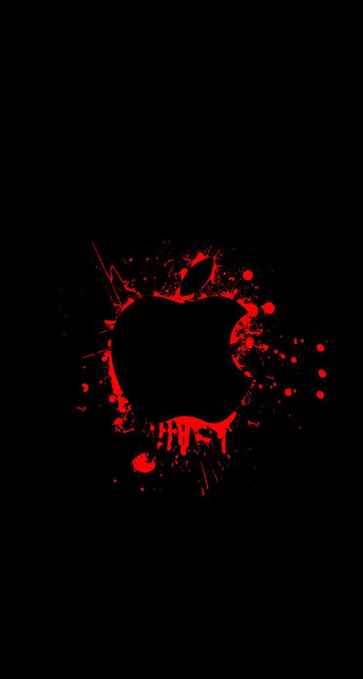 Logo Apple splash rosso, azienda tech, 744x1392 Verticale, Telefono