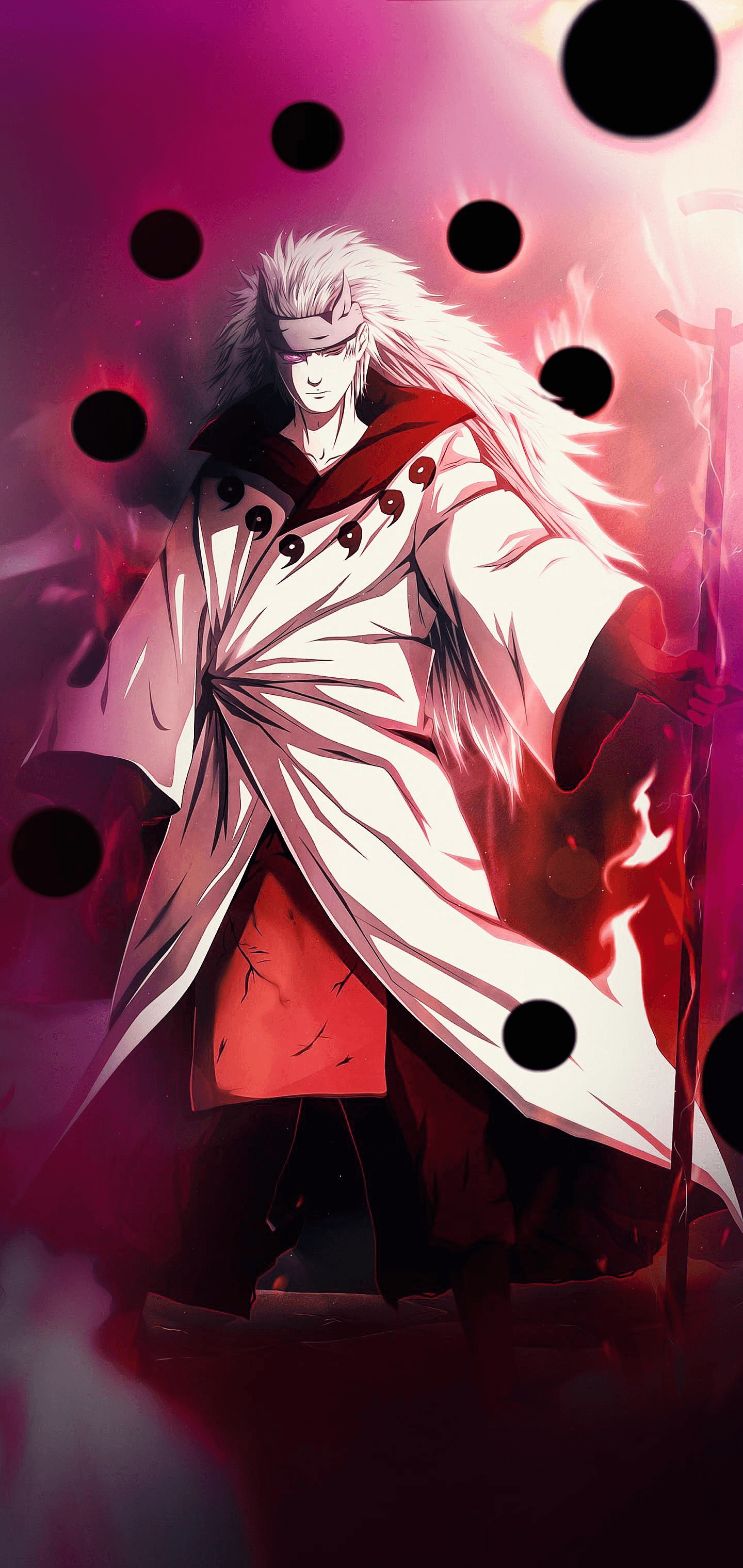 Personaggio anime mantello bianco rosso, 1440x3040 Verticale, Mobile