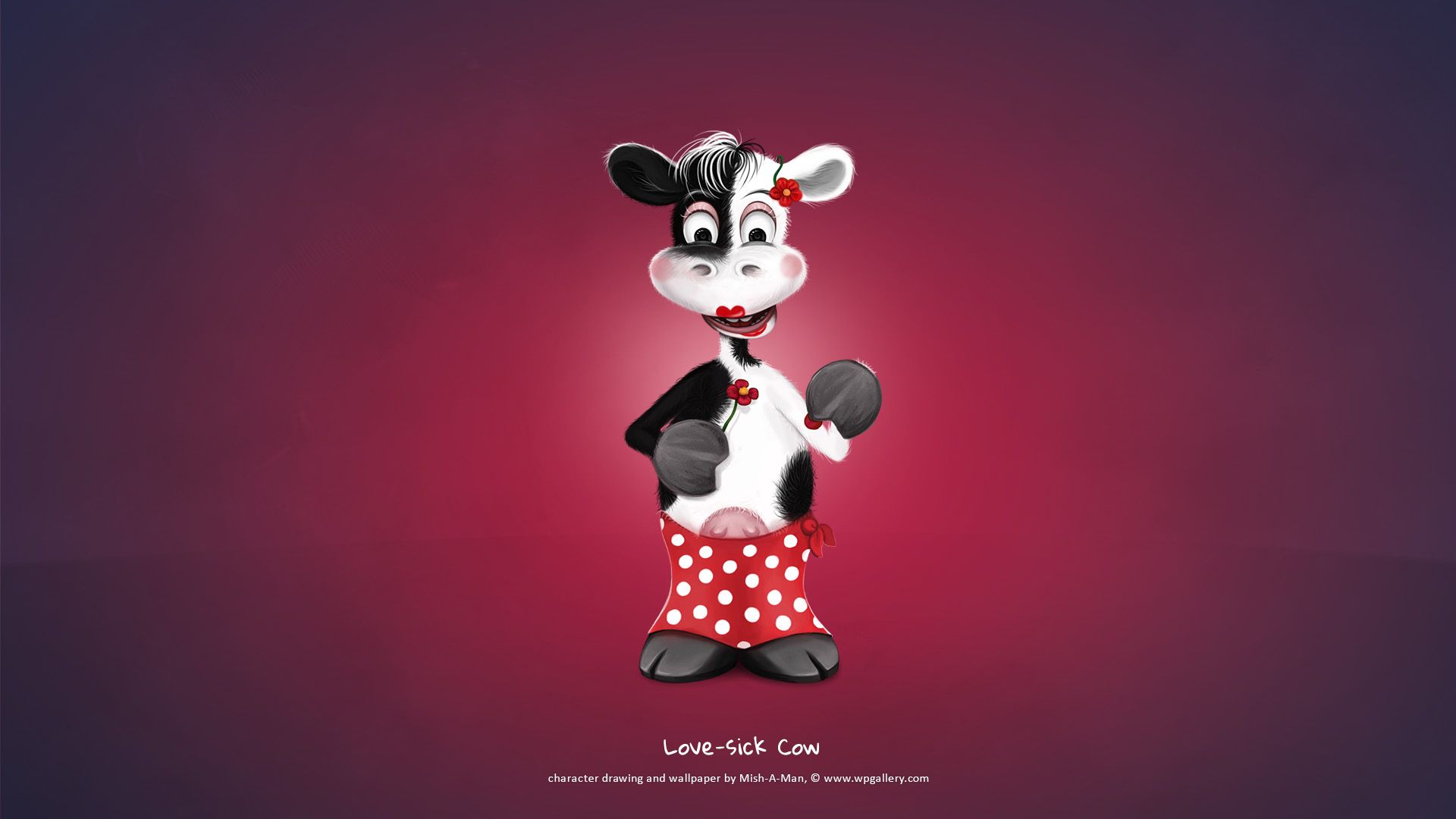 Mucca innamorata cartone, 1920x1080 Full HD, PC Desktop