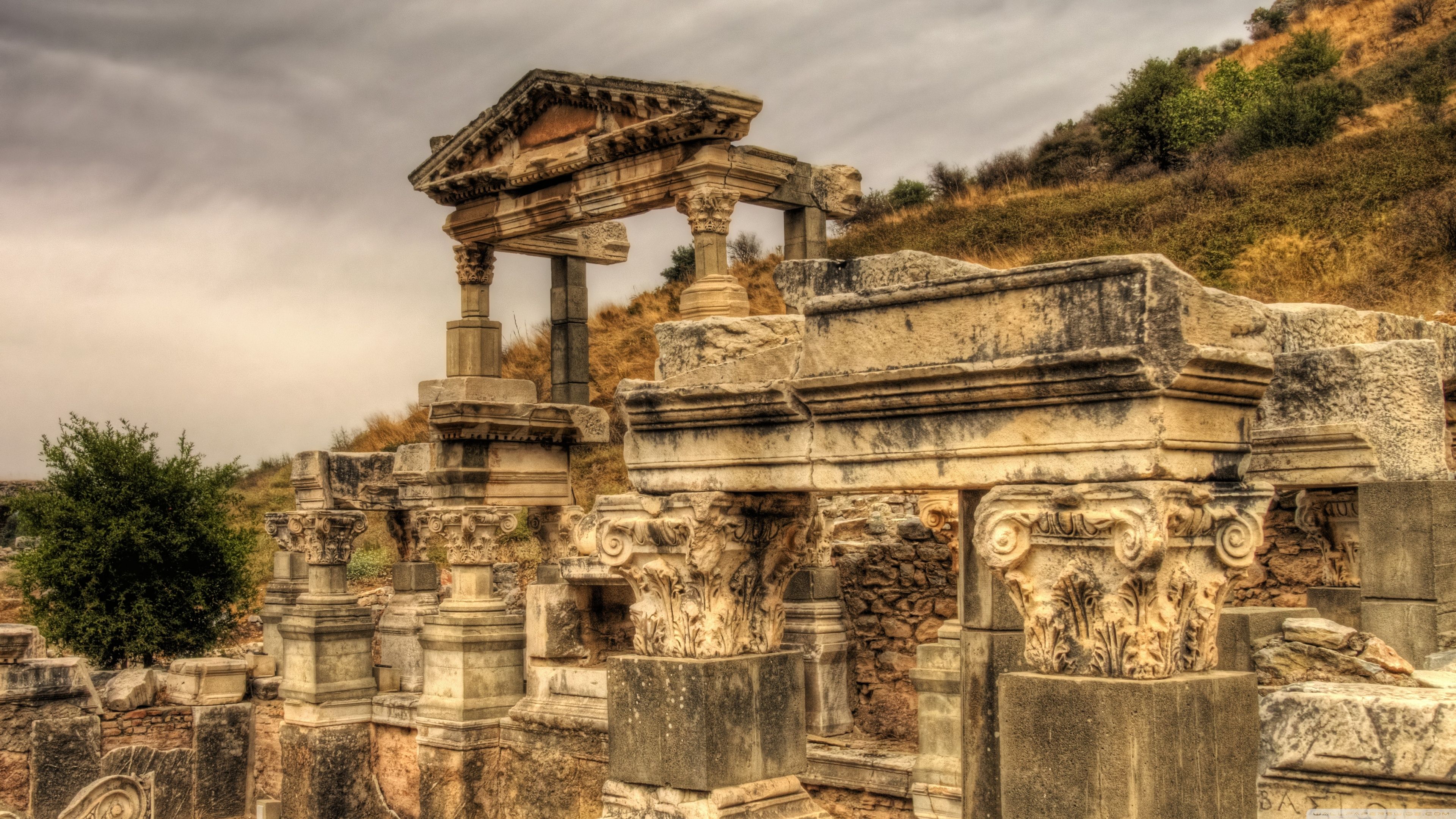 Rovine romane con colonne antiche, 3840x2160 UHD, PC 4K