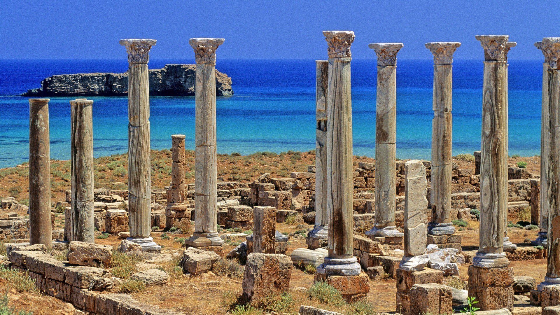 Colonne romane vicino al mare, 1920x1080 Full HD, Desktop