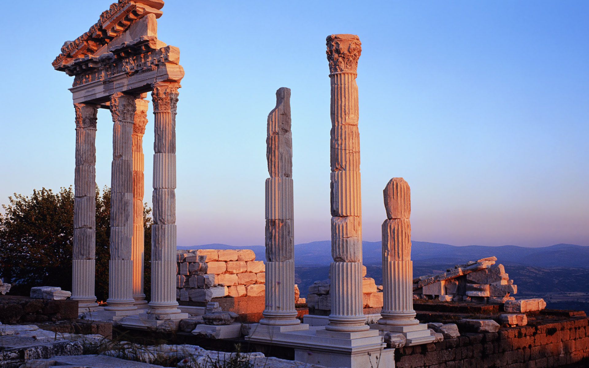 Colonne rovine romane al tramonto, 1920x1200 WUXGA, Desktop