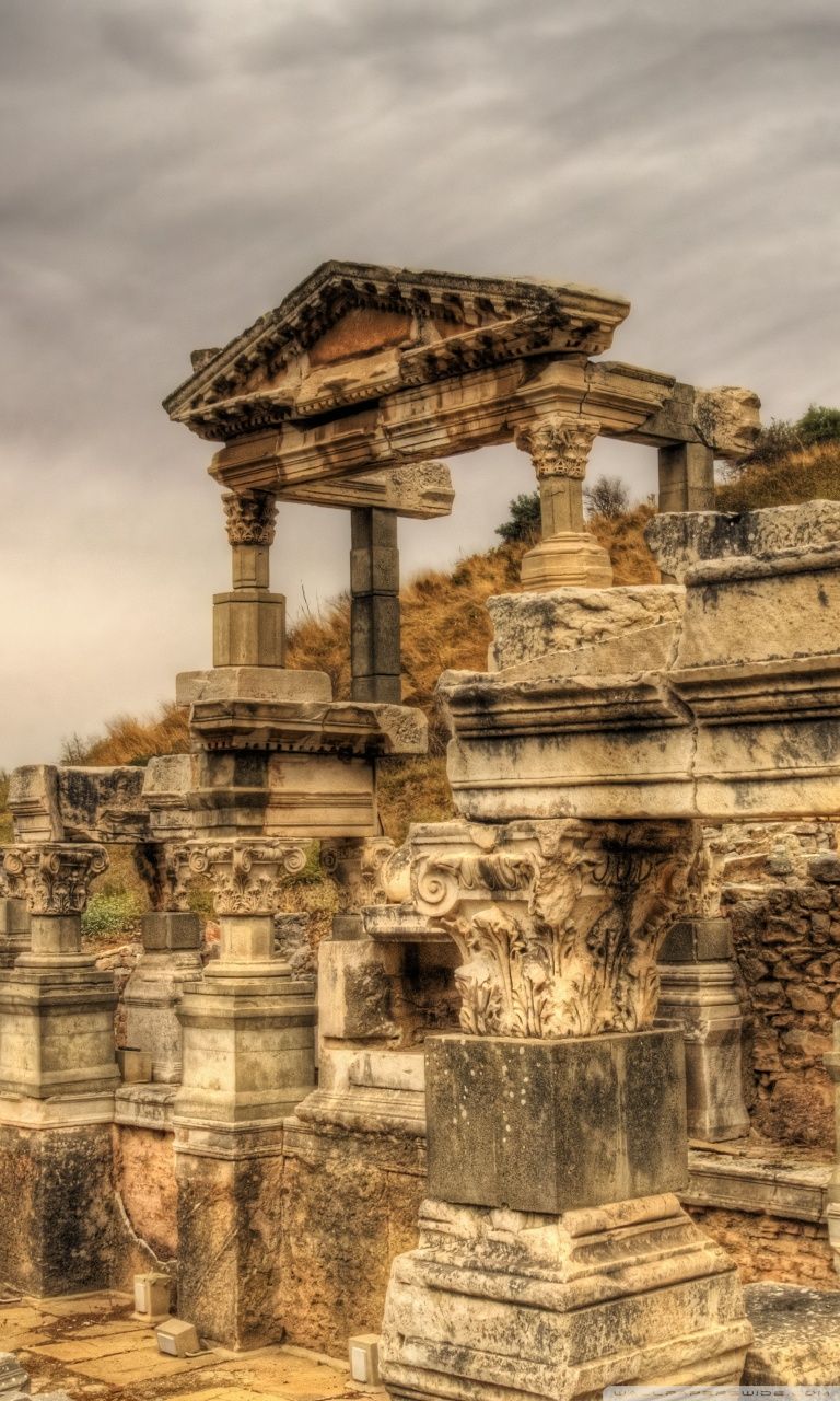 Rovine tempio Efeso Turchia, 768x1280 Verticale, Telefono