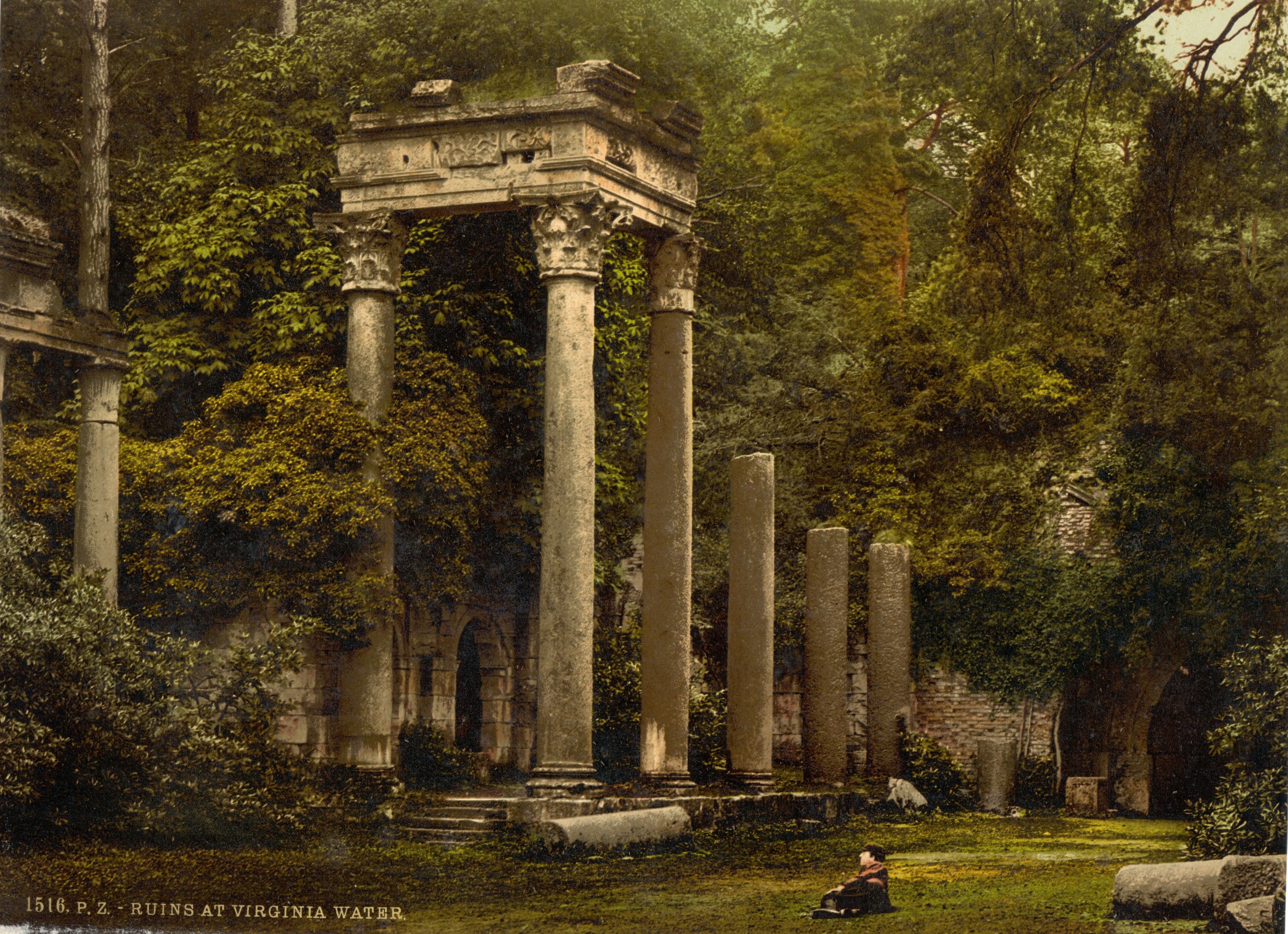Rovine colonne romane nel bosco, 3470x2516 WQXGA, Monitor Gaming