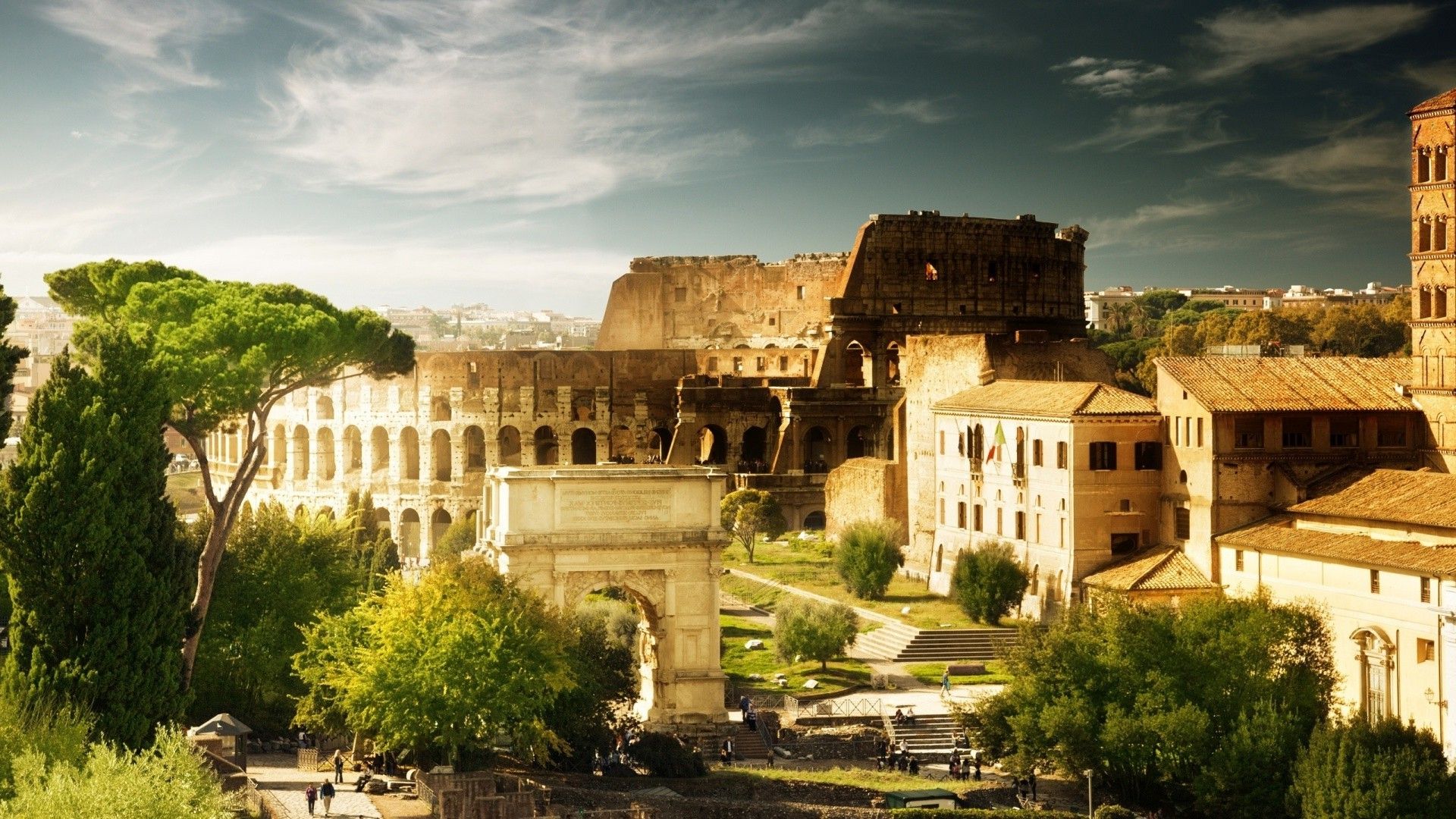 Colosseo e rovine romane, 1920x1080 Full HD, Desktop
