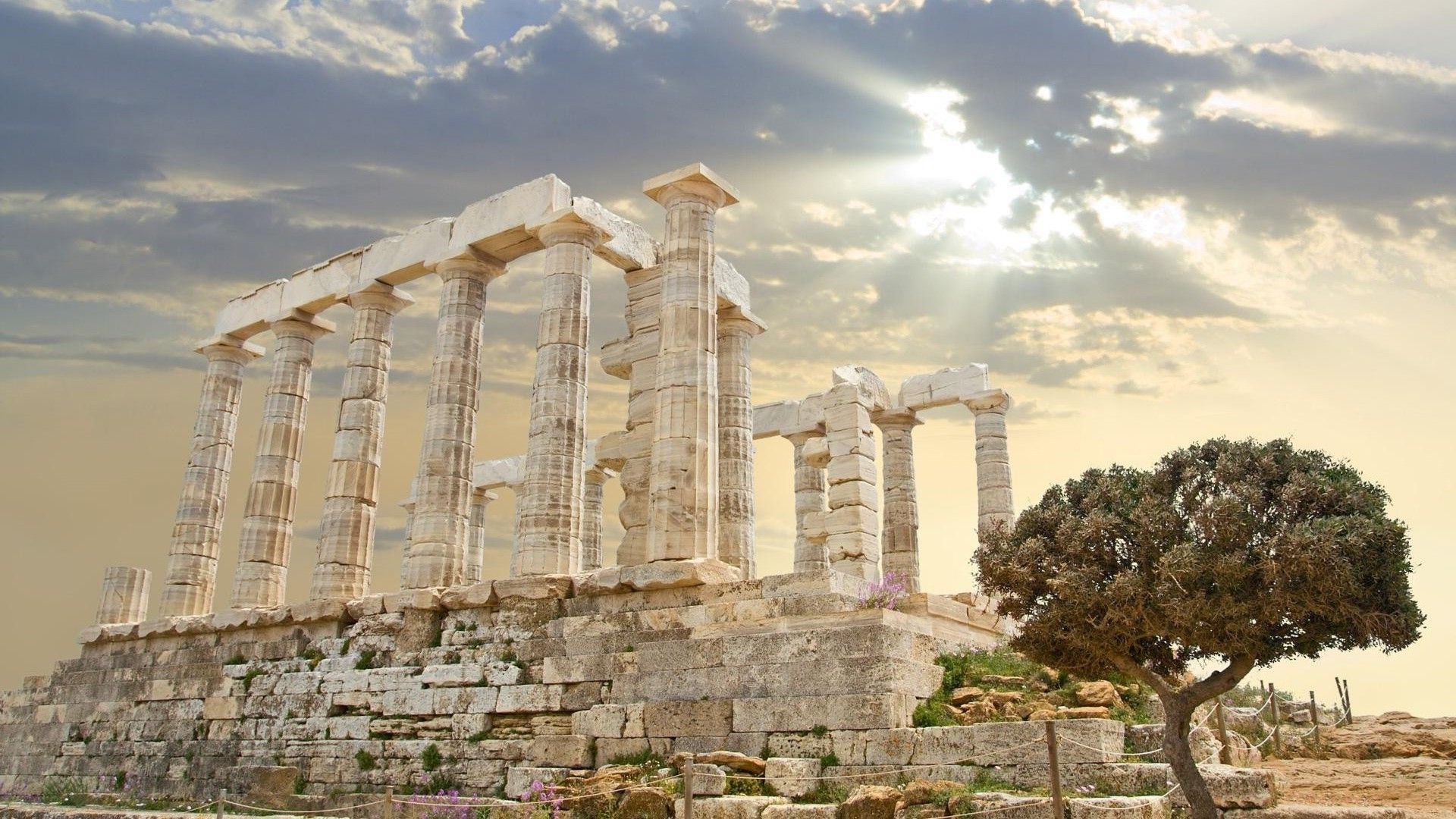 Tempio antico rovine colonne, 1920x1080 Full HD, PC