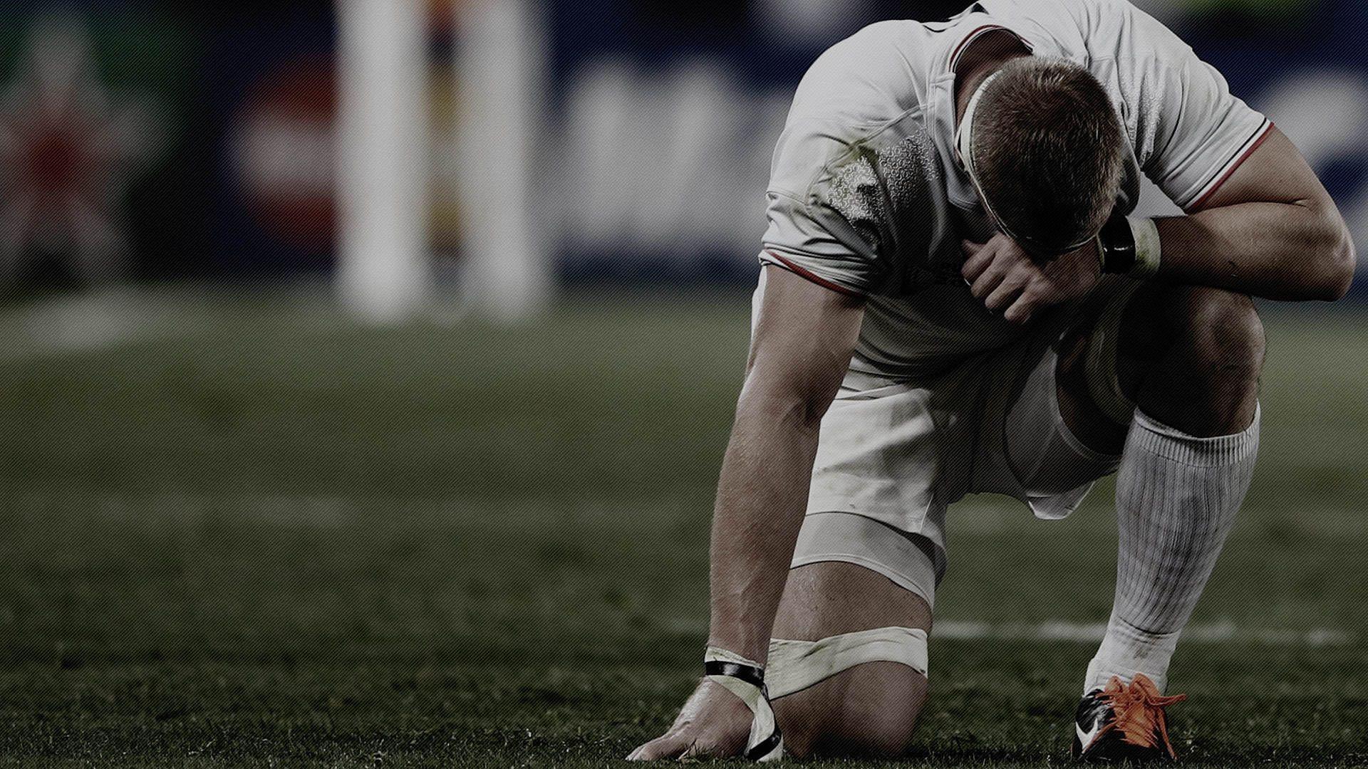 Giocatore di rugby inginocchiato sconfitto, 1920x1080 1080p, PC
