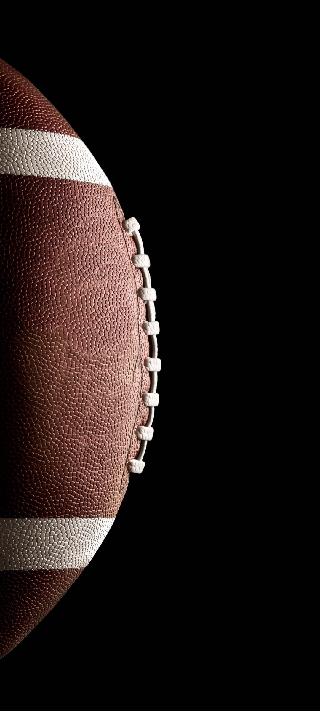 Pallone da rugby, sfondo nero, 1080x2400 Full HD Verticale, iPhone