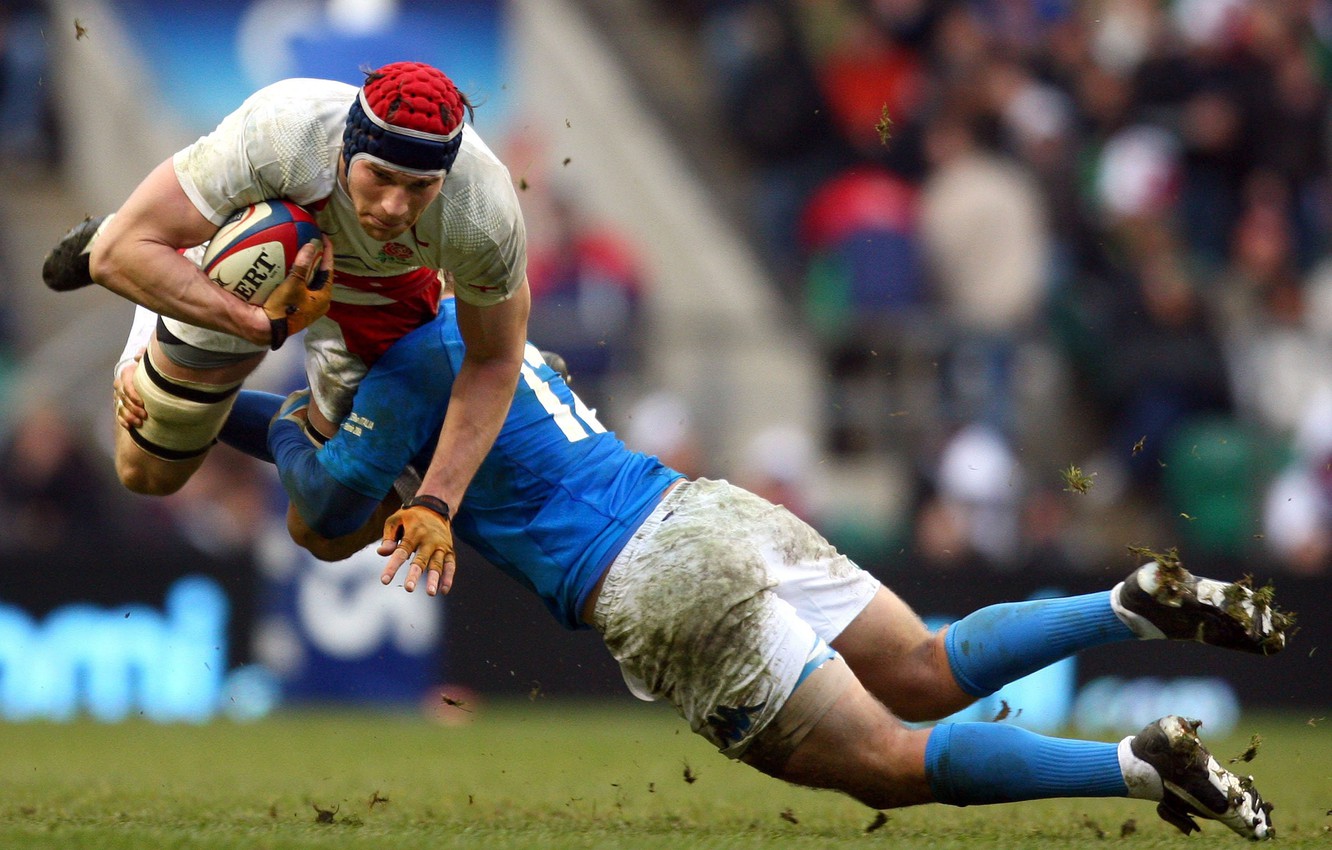 Placcaggio partita rugby Inghilterra Italia, 1332x850 HD, Desktop