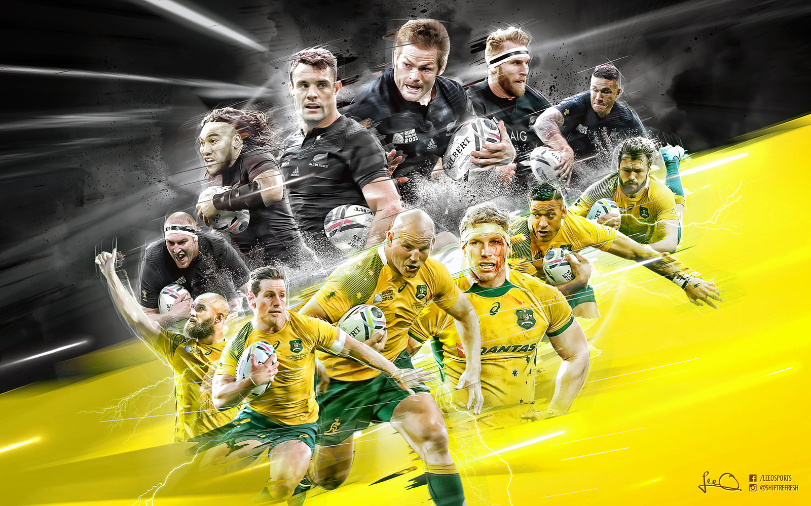 Giocatori rugby Australia gialli, 1600x1000 HD, ROG Asus Laptop