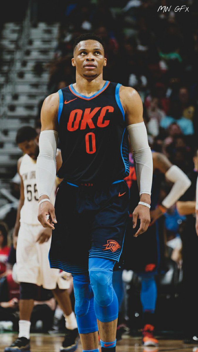 Russell Westbrook maglia OKC, 675x1200 Verticale, iPhone Air