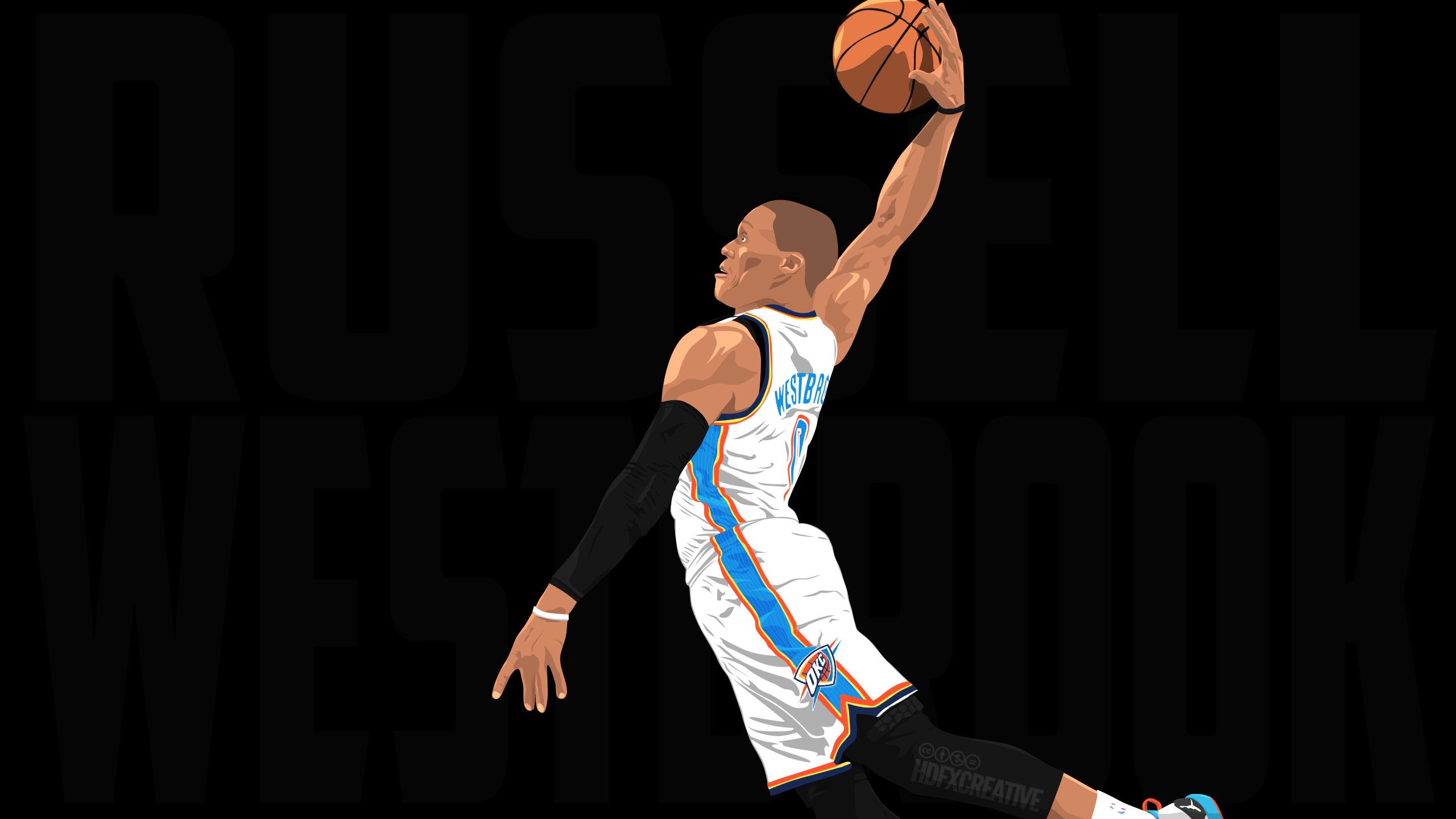 Russell Westbrook schiacciata basket, NBA, 2560x1440 QHD, Laptop