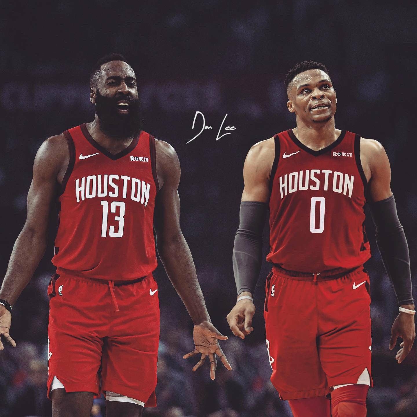 Westbrook e Harden Houston Rockets, 1440x1438 720p, PC