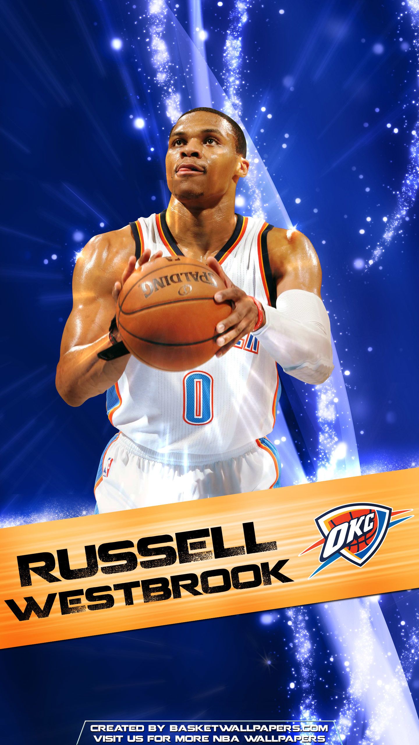 Russell Westbrook OKC Thunder, Oklahoma City, 1440x2560 Verticale, iPhone Plus