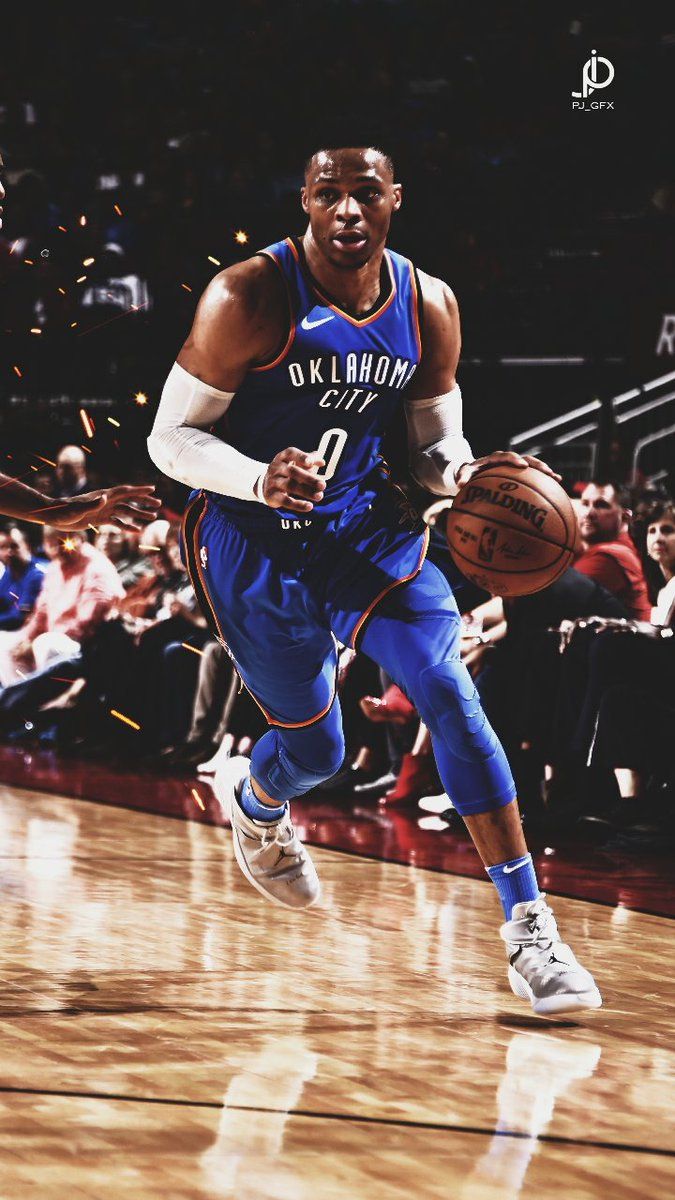 Russell Westbrook Oklahoma City Thunder, 675x1200 Full HD Verticale, iPhone Plus