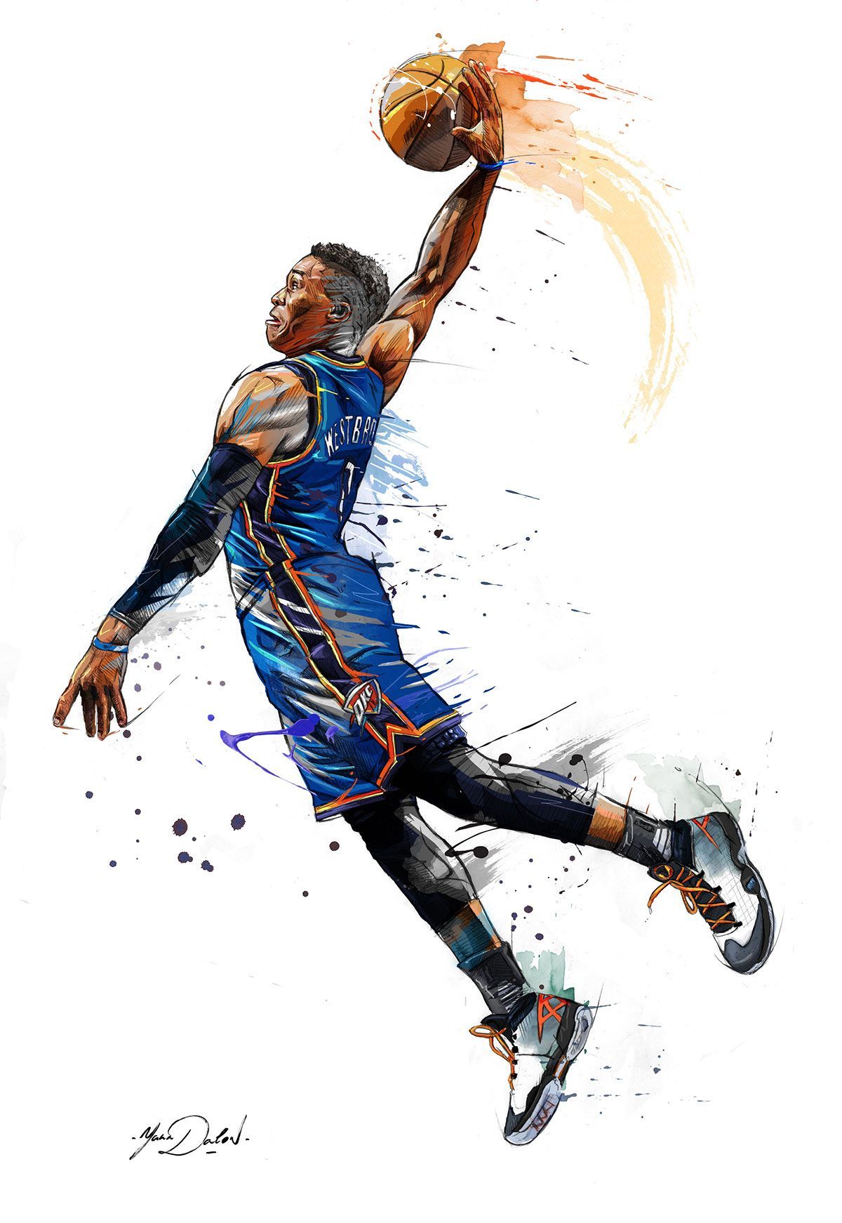 Giocatore basket schiacciata disegno, 1200x1742 Full HD Verticale, iPhone Pro Max
